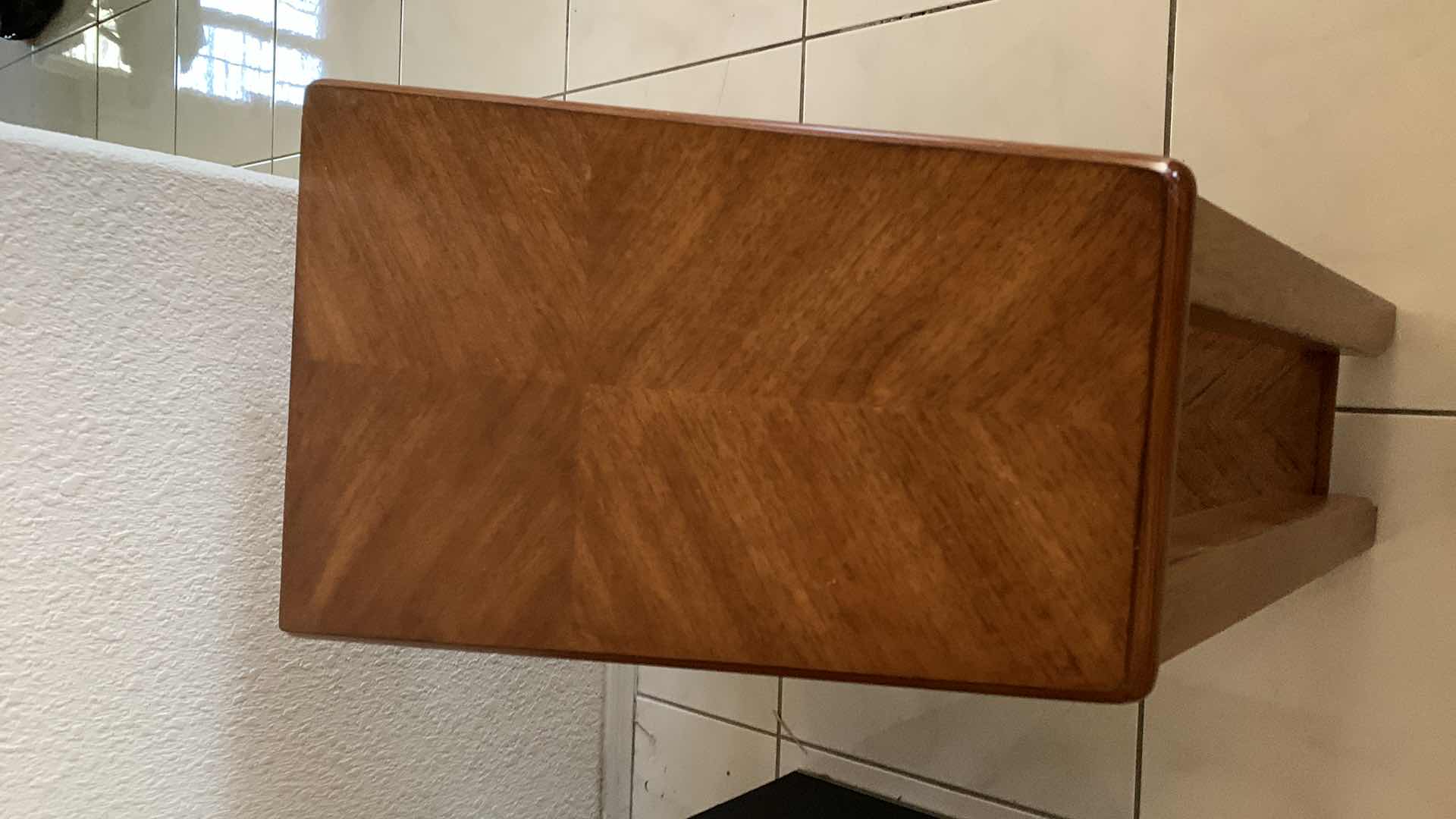 Photo 1 of SOLID WOOD SIDE TABLE 24” X 16” H 24”