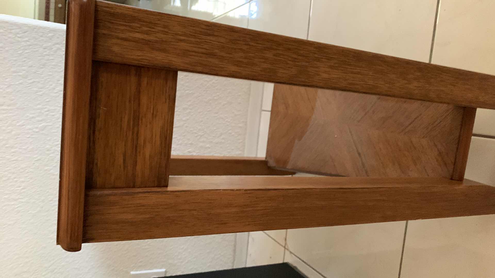 Photo 3 of SOLID WOOD SIDE TABLE 24” X 16” H 24”