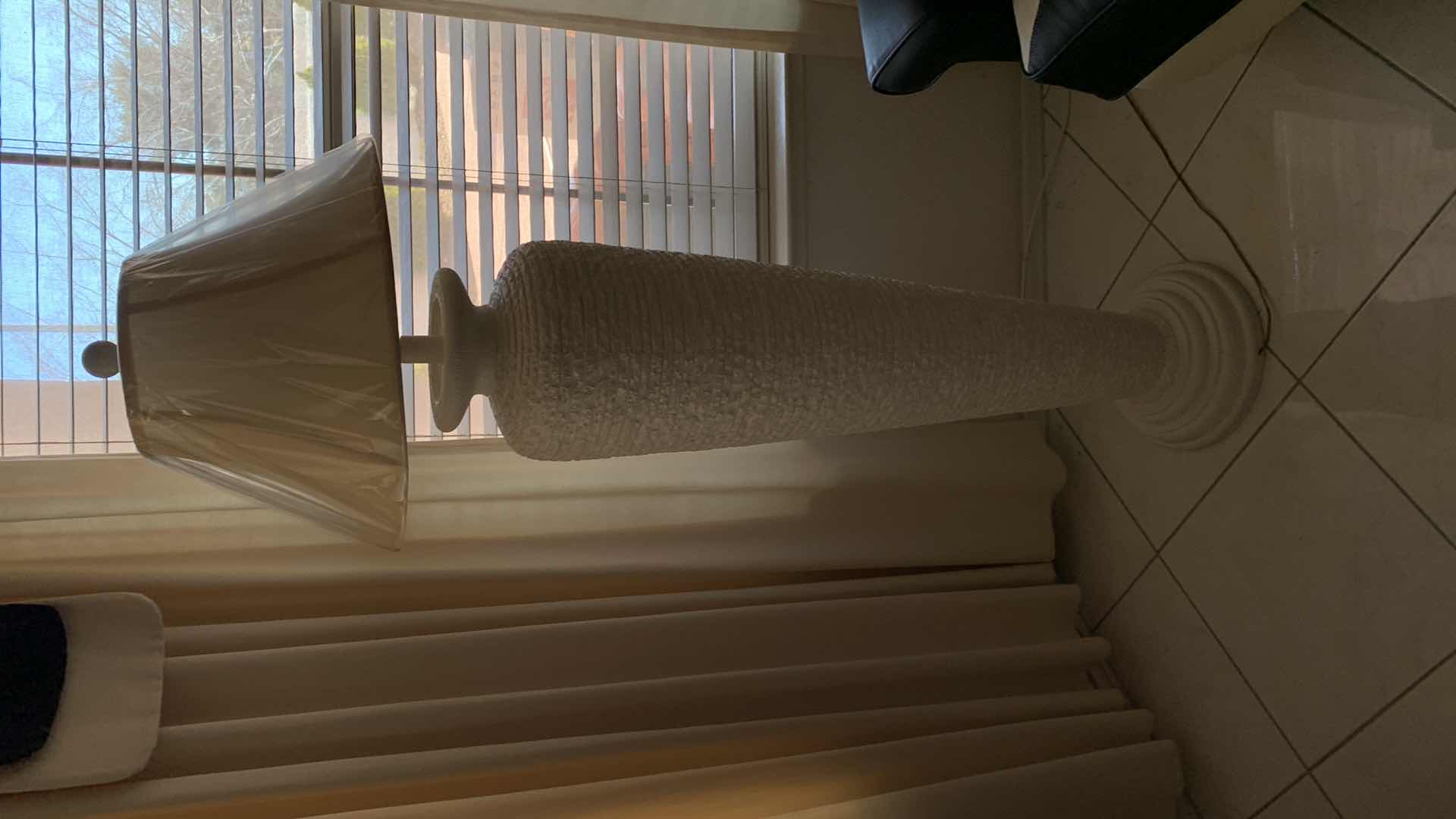 Photo 1 of HOME DECOR-LARGE CERAMIC FLOOR LAMP W SHADE H64” 