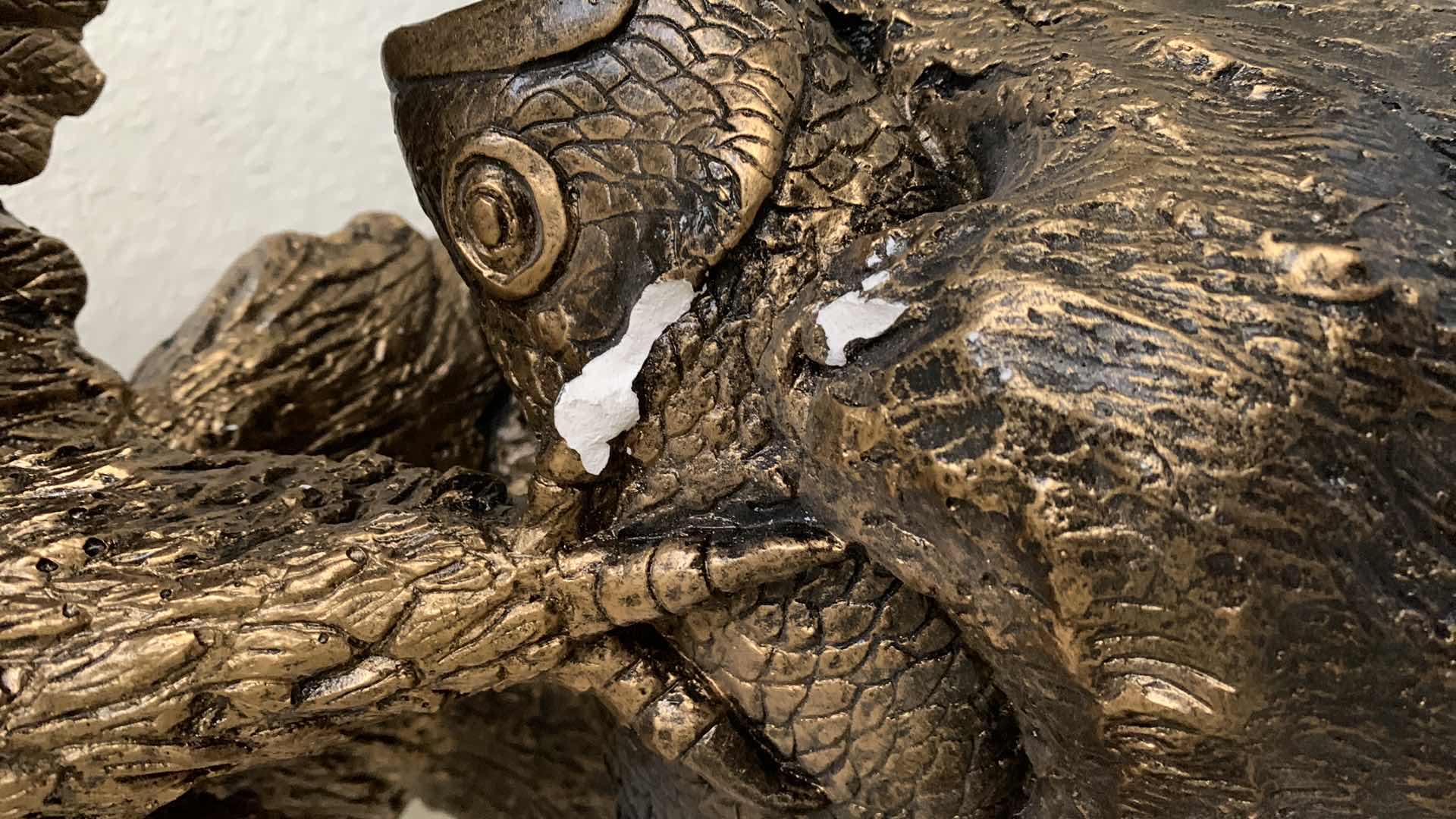 Photo 3 of HOME DECOR. LARGE PLASTER GOLDEN EAGLE SCULPTURE 24” X 13” H 17”