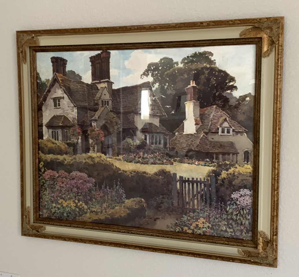 Photo 1 of ARTWORK,FRAMED ENGLISH COTTAGE PRINT. 36” X 29”H