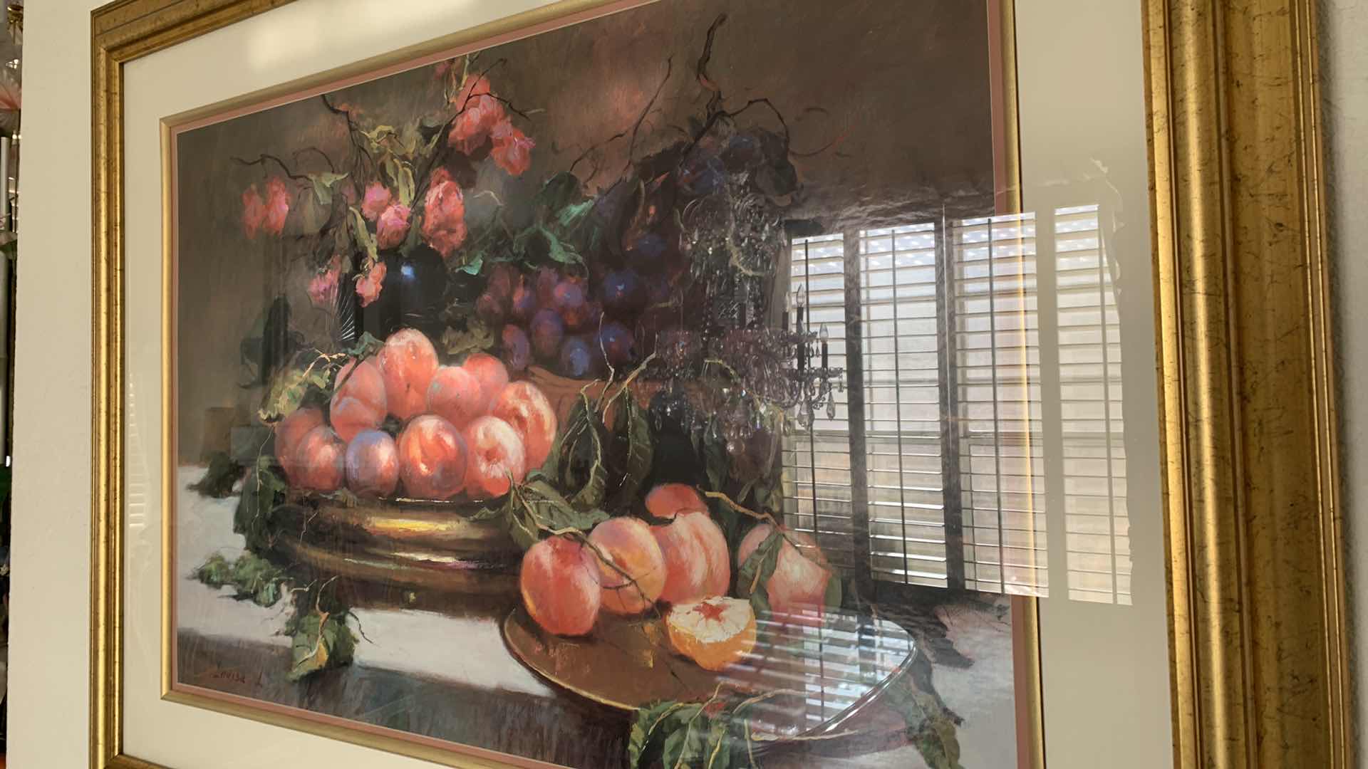 Photo 3 of WALL ARTWORK, HOME DECOR, GOLD FRAMED FRUIT PRINT 48” X 37”