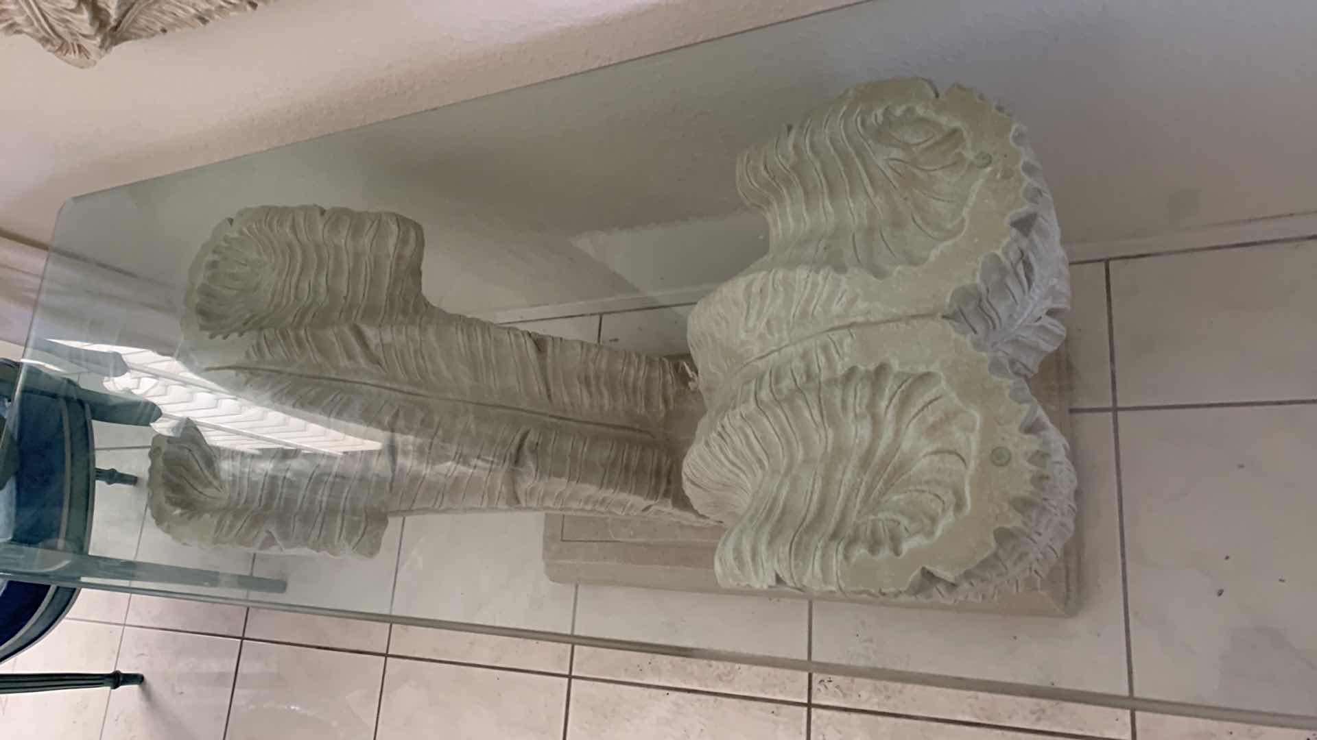 Photo 1 of SERGE ROCHE PALM STYLE SOFA TABLE 62” X 20” H 29”