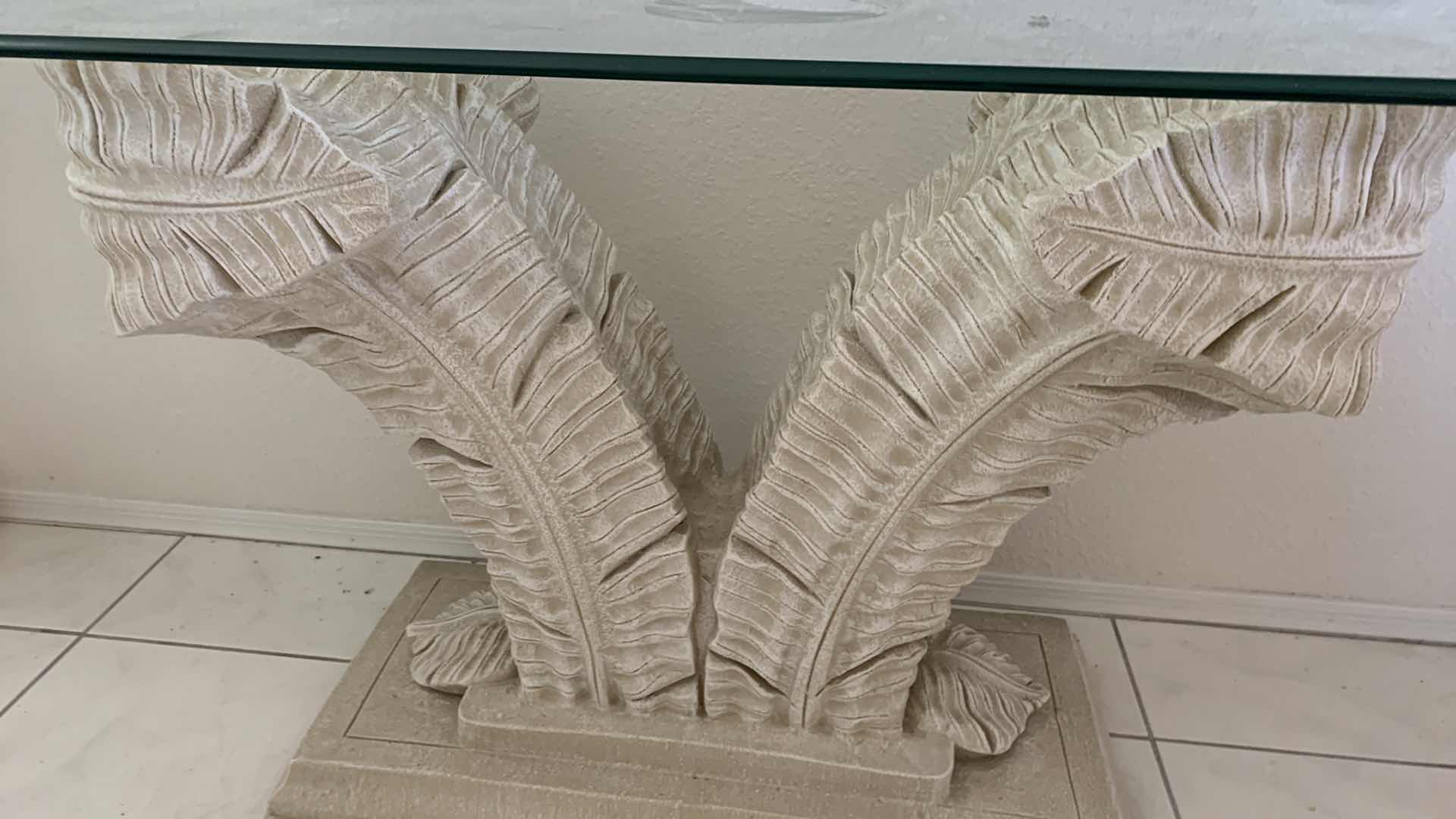 Photo 1 of SERGE ROCHE PALM STYLE SOFA TABLE 62” X 20” H 29”