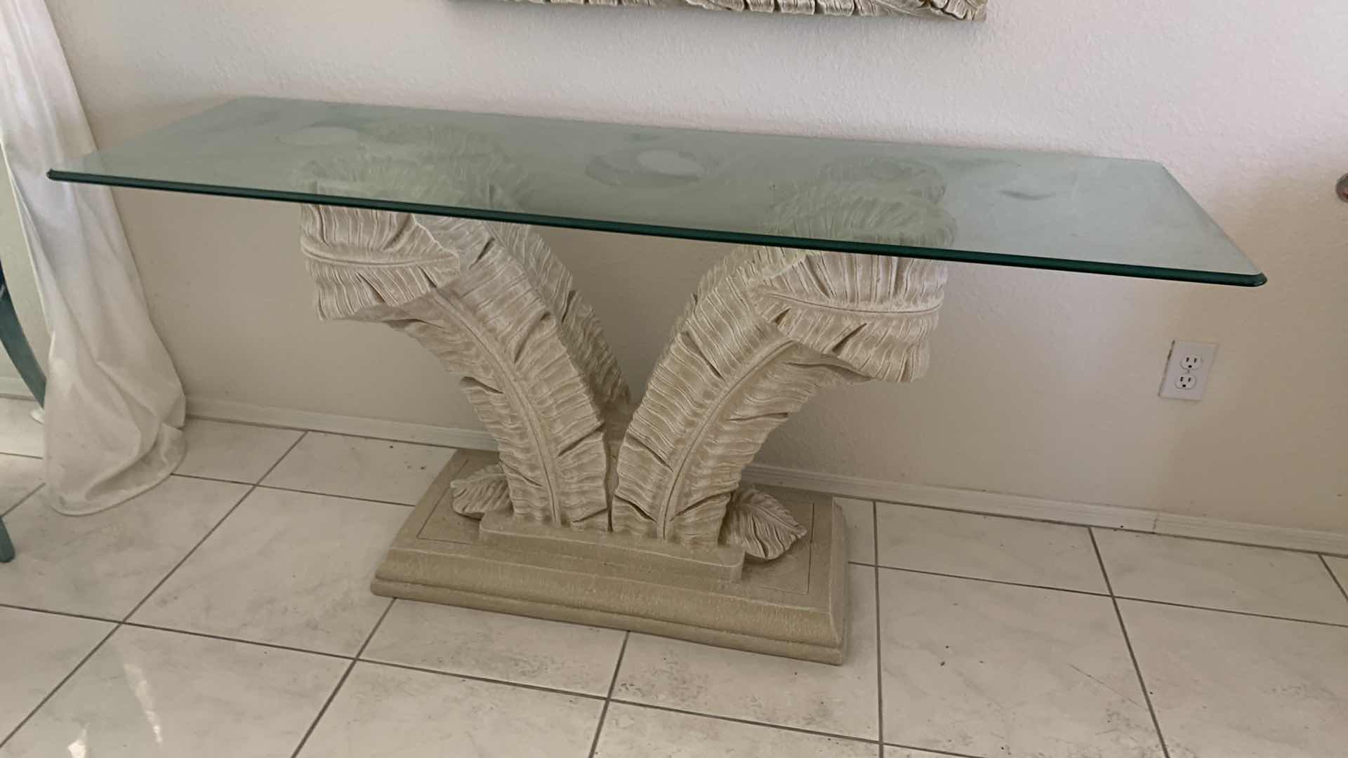 Photo 1 of SERGE ROCHE PALM STYLE SOFA TABLE 62” X 20” H 29”