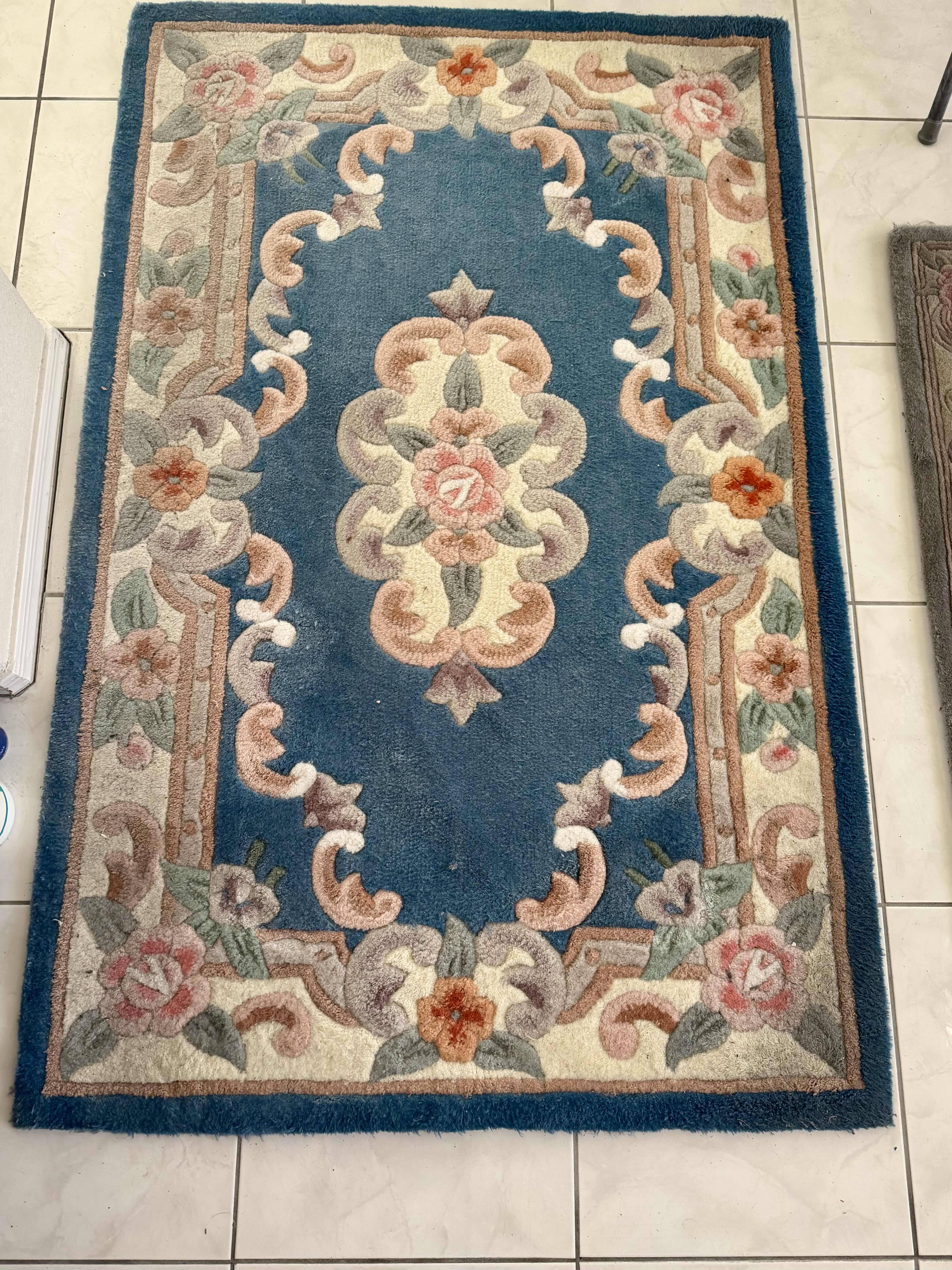 Photo 1 of 2  MULTI COLORED FLORAL AREA RUGS (1)-3’ X 5’ & (1) 2’ X 4’