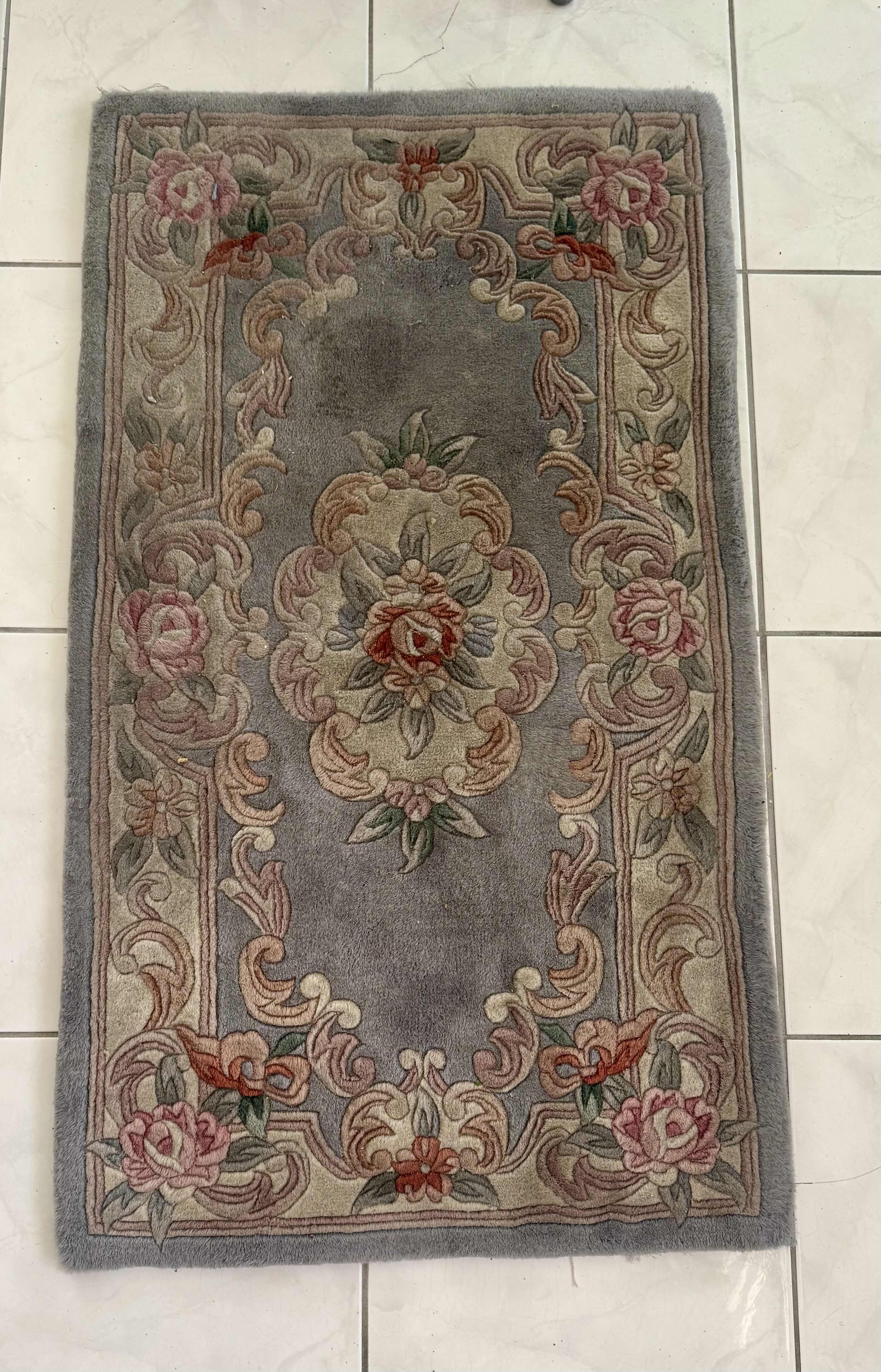 Photo 1 of 2  MULTI COLORED FLORAL AREA RUGS (1)-3’ X 5’ & (1) 2’ X 4’
