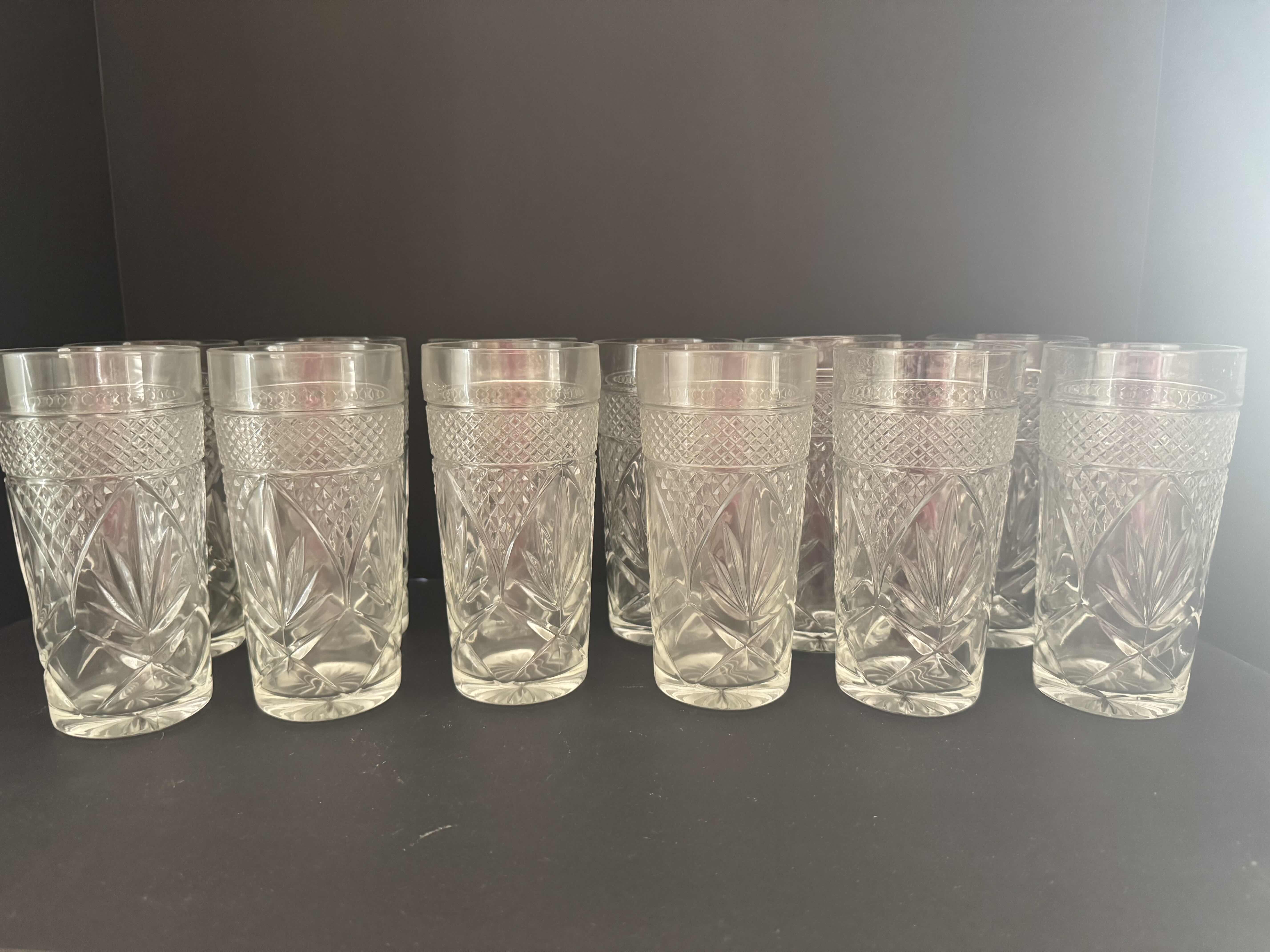 Photo 1 of 12 VINTAGE LUMINARC "CRISTAL D'ARQUES" GLASS TUMBLERS 6"