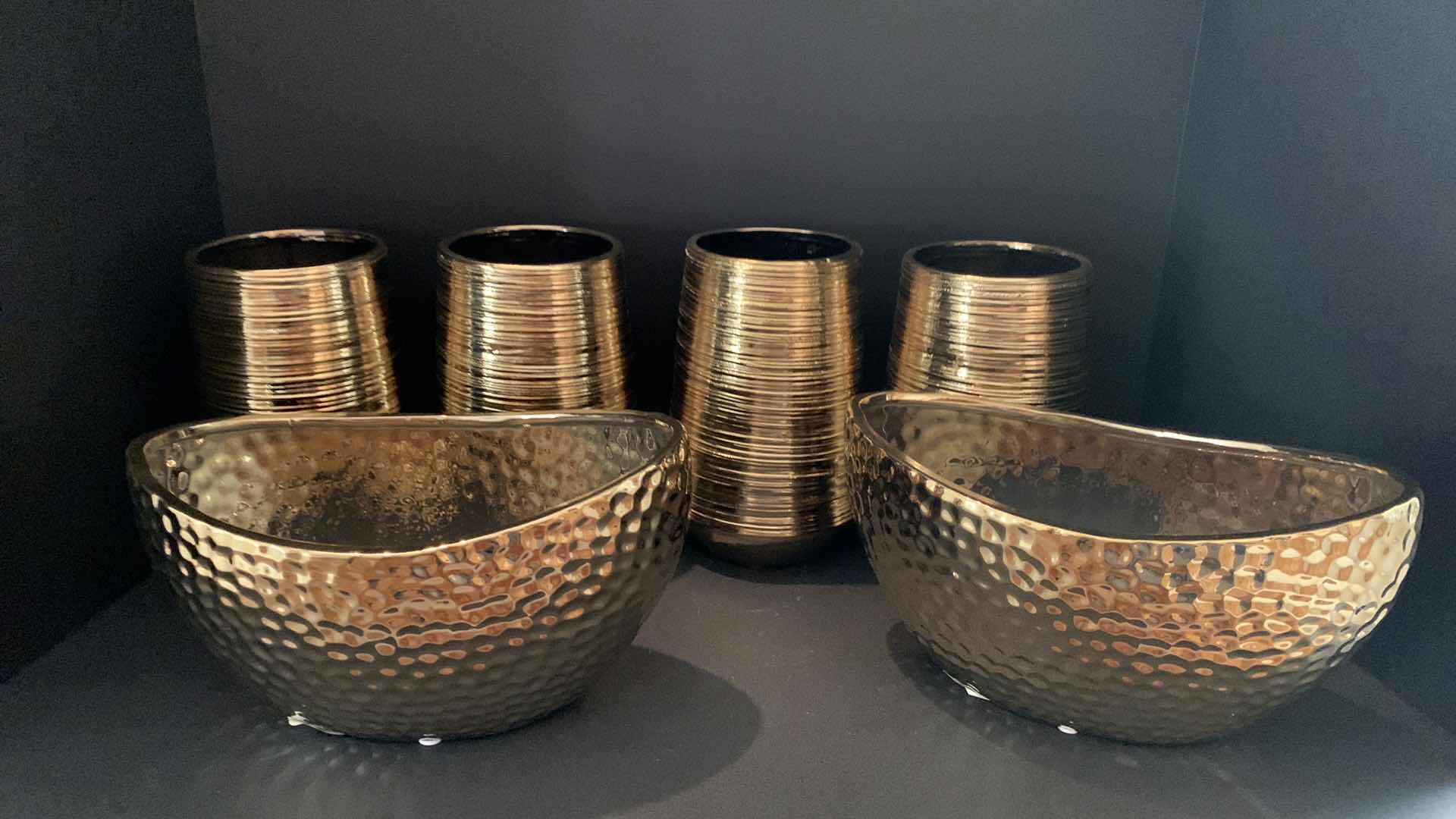 Photo 1 of 6-CERAMIC VASES TALLEST 8”