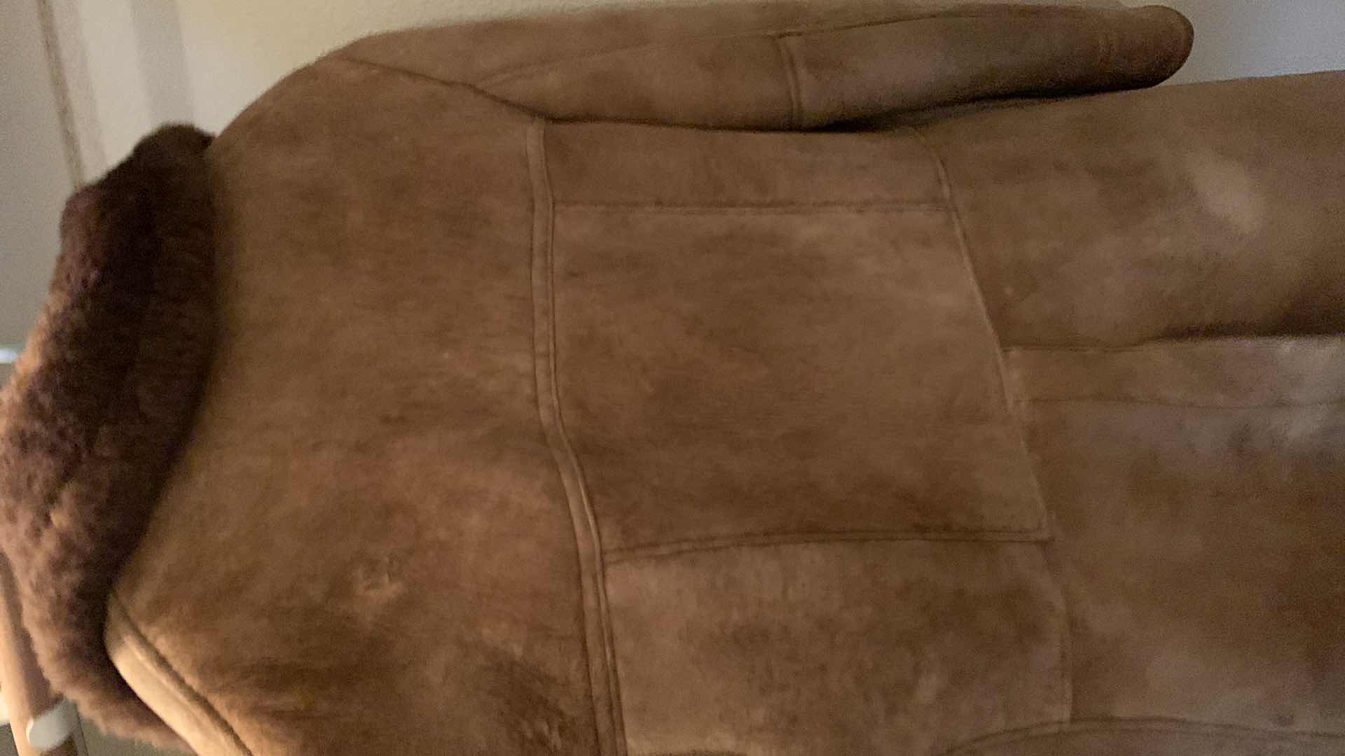 Photo 1 of MENS BROWN LEATHER SHEARLING COAT SIZE XL