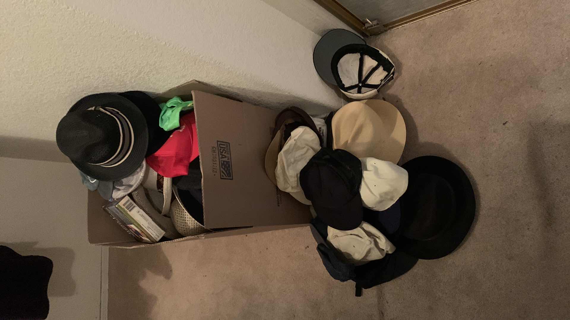 Photo 1 of BOX OF MENS HATS