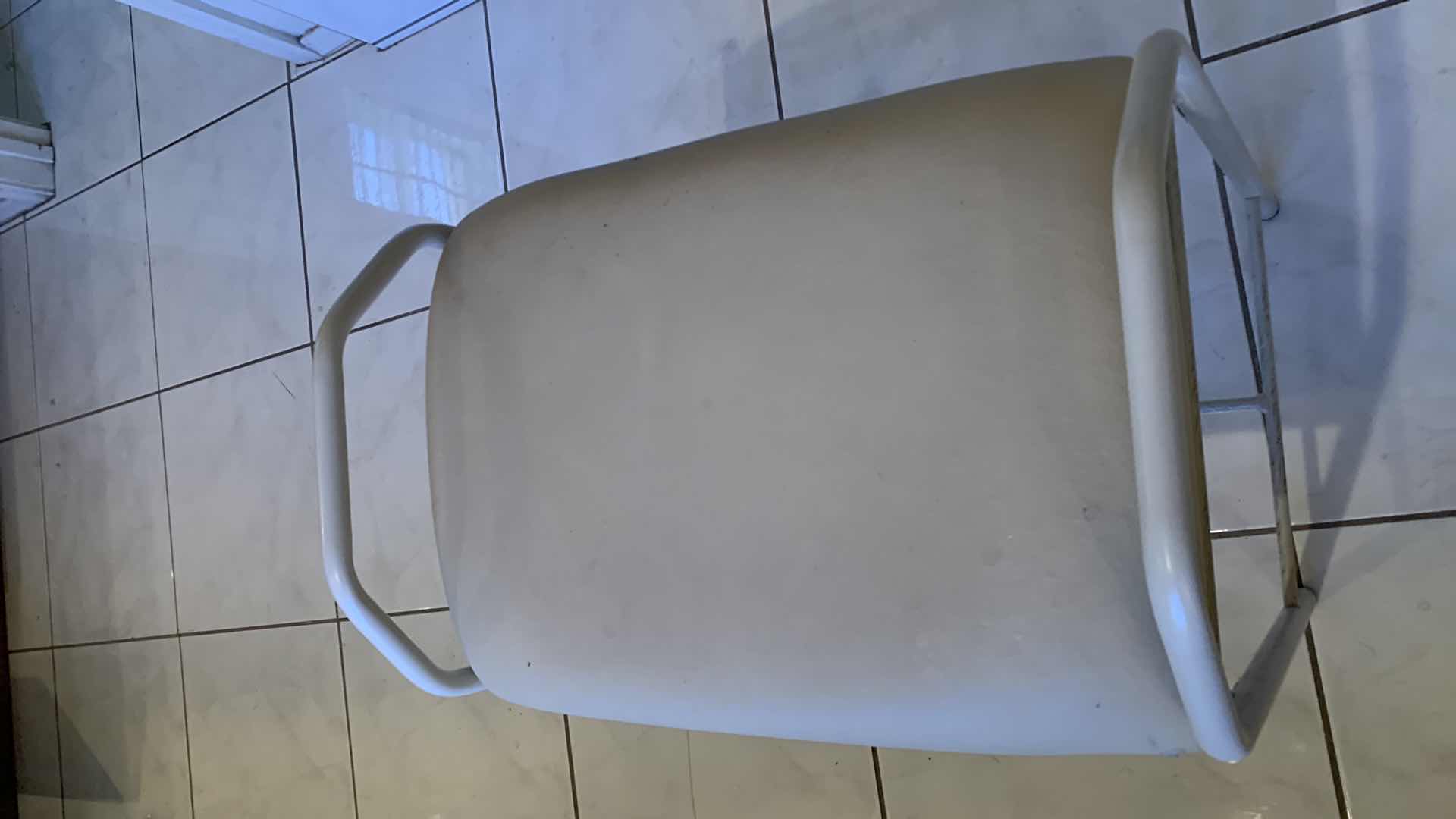 Photo 3 of DECORATIVE WHITE PADDED VANITY STOOL FOR BATHROOM OR CLOSET