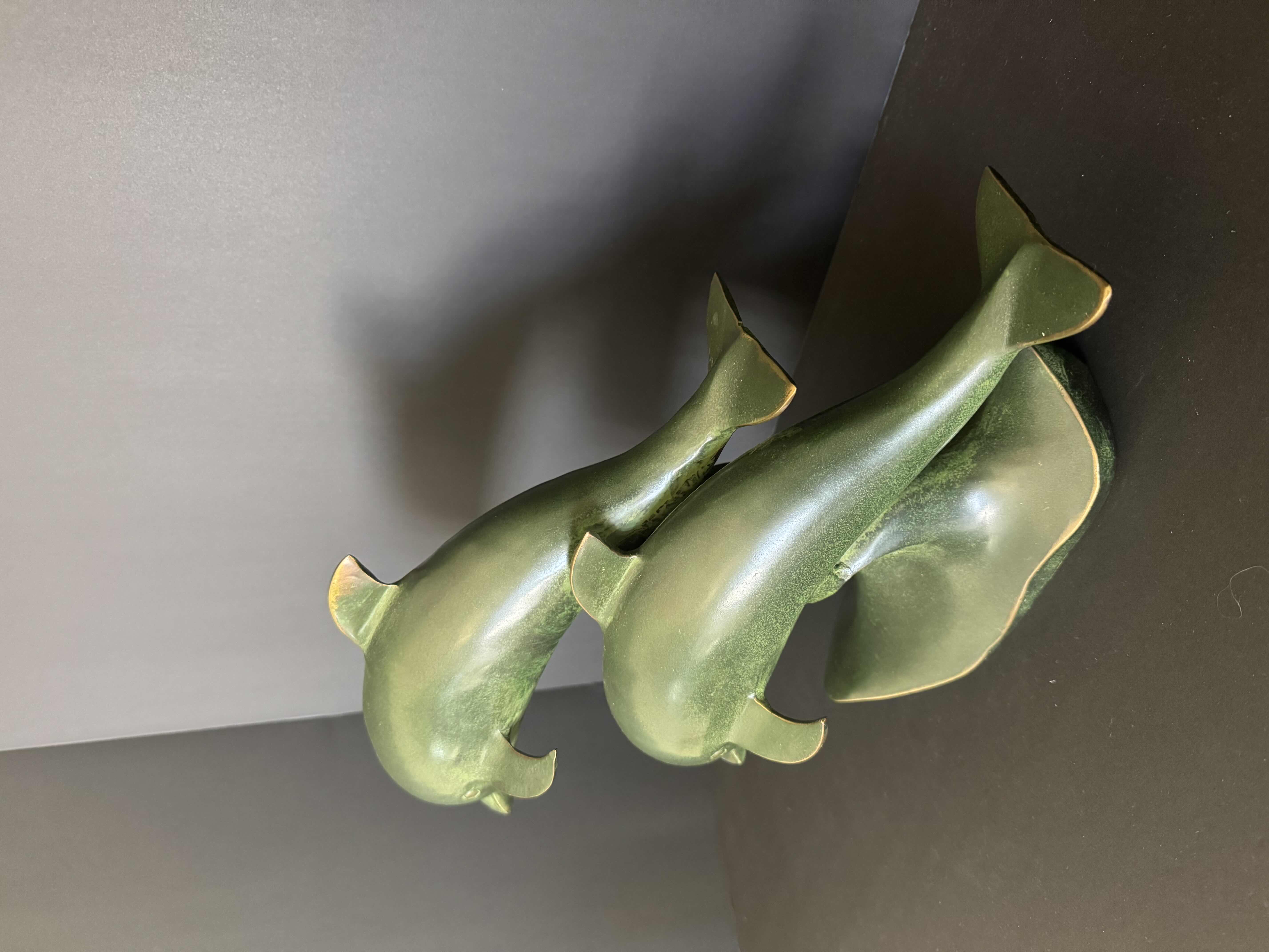 Photo 1 of HOME DECOR METAL DOLPHIN STATUE 12”H