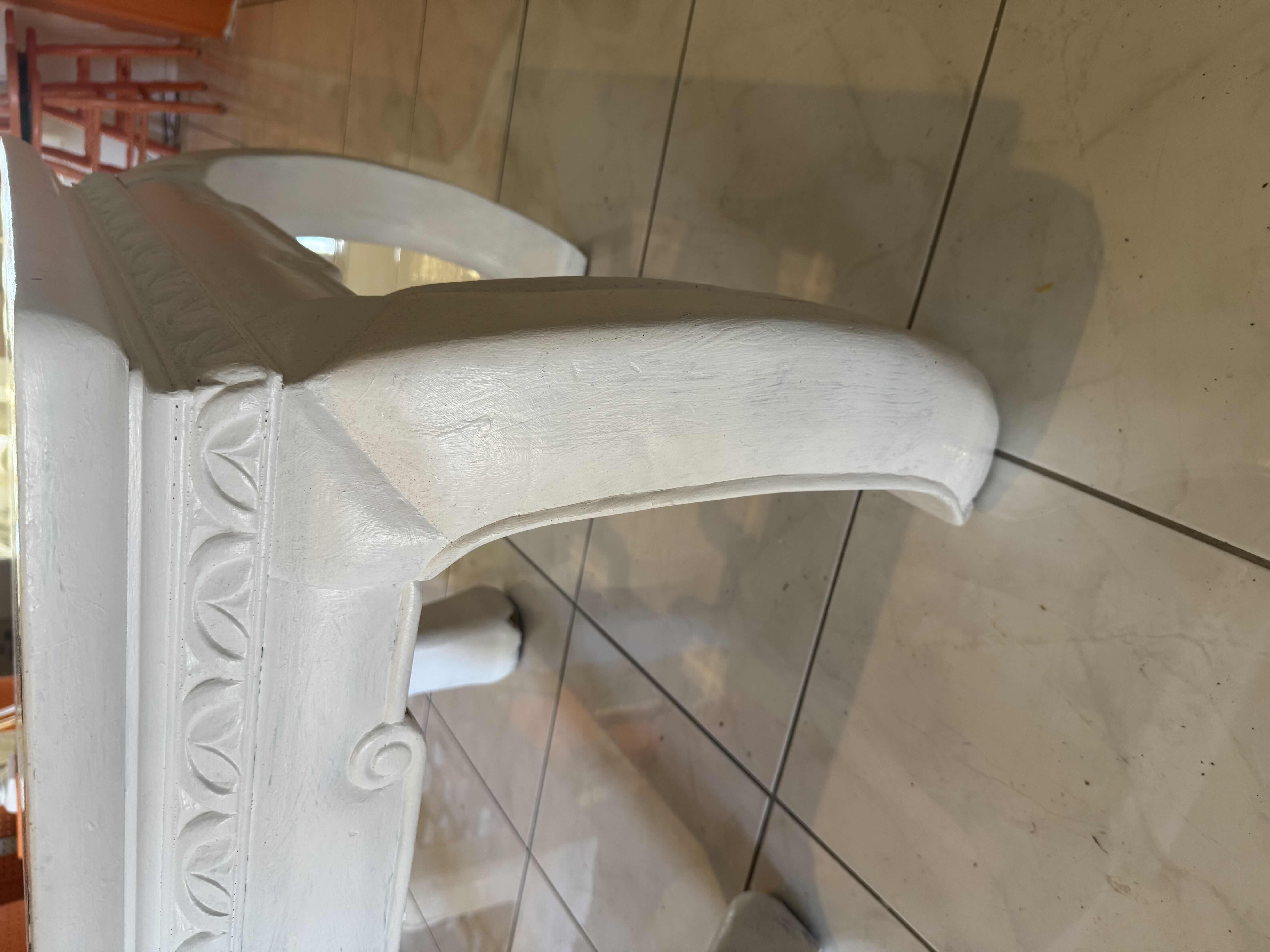 Photo 3 of HOME DECOR-SOLID WOOD WHITE PAINTED END TABLE WITH GLASS INLAY. 24" X 24" X 28"H