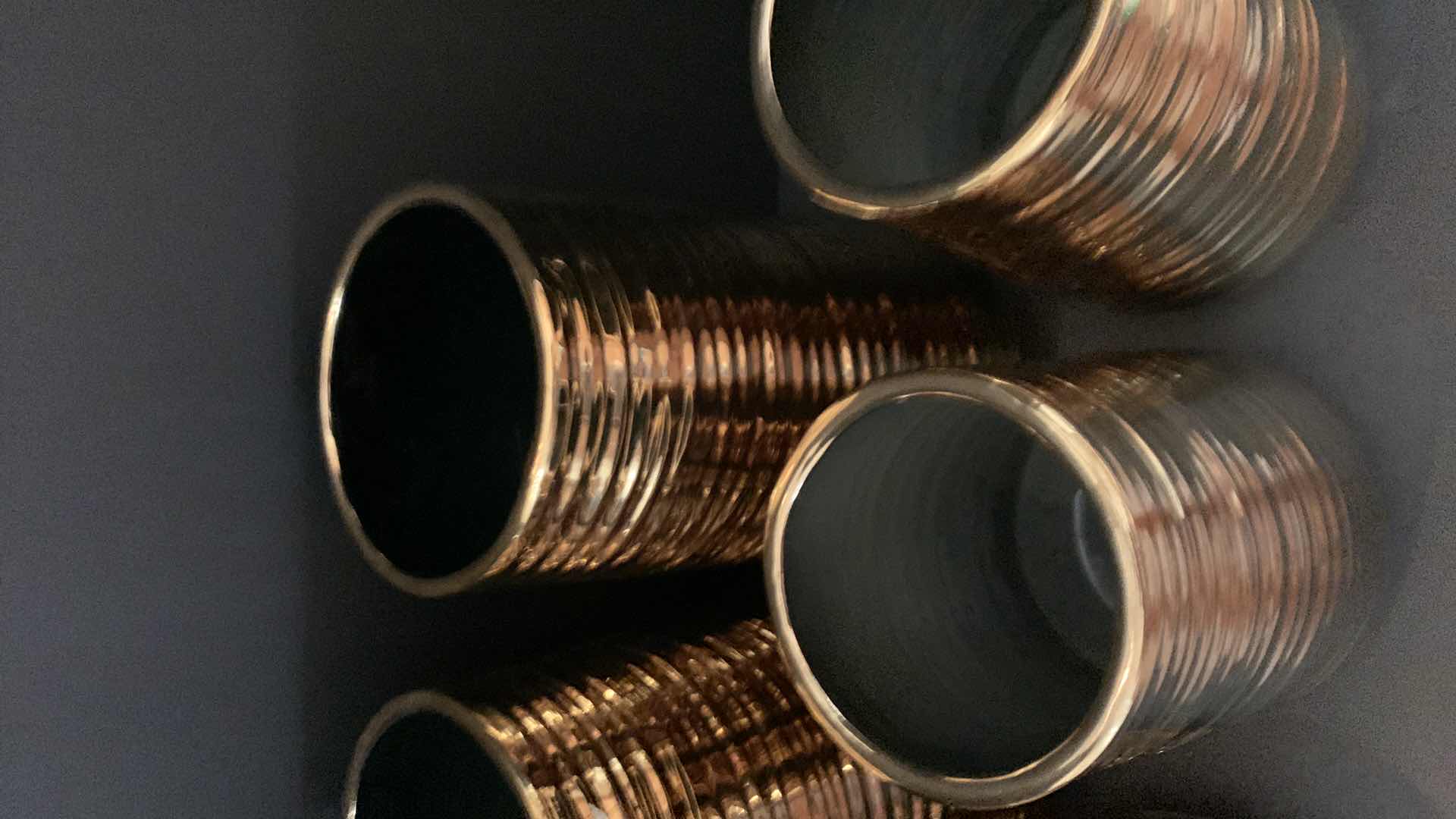 Photo 1 of 5-BRONZE LAQUERED CERAMIC VASES  TALLEST IS 12”H