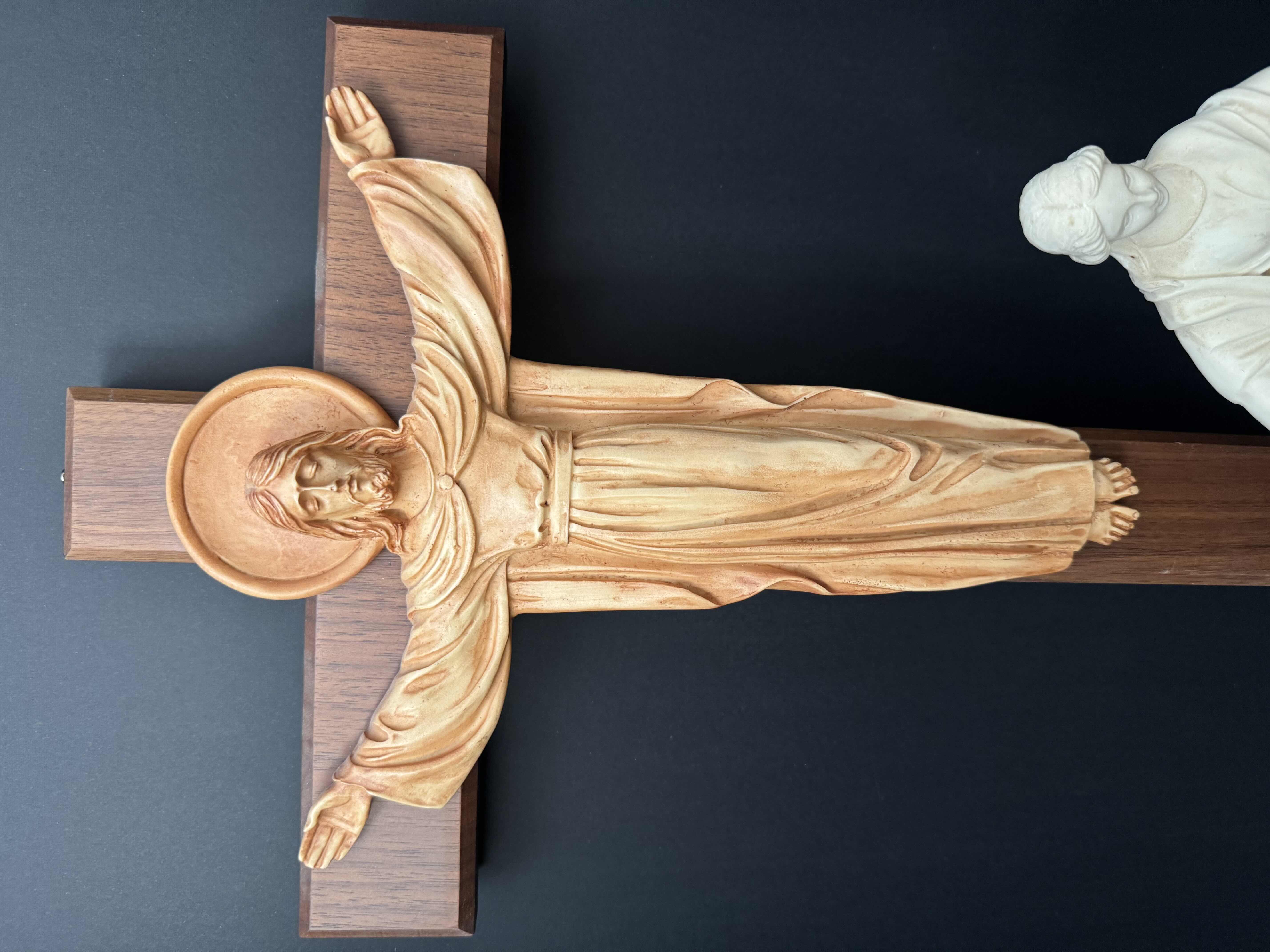 Photo 1 of 2 RELIGIOUS FIGURINES/CROSS H18” & H9”