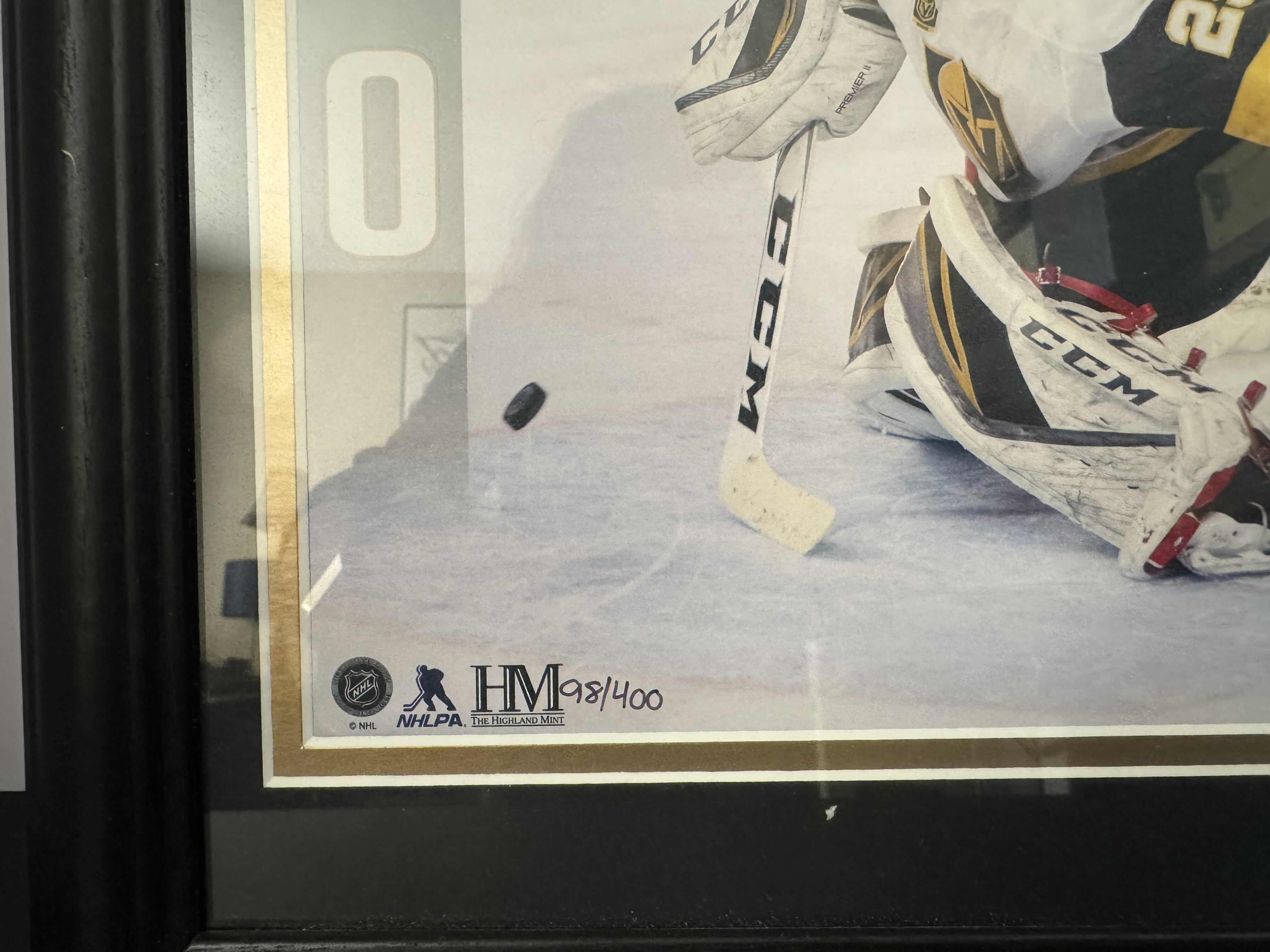 Photo 1 of FRAMED FLEURY FOR 400th WIN 16” X 13” ARTWORK CERTIFICATE OF AUTHENTICITY, NUMBERED 98/400