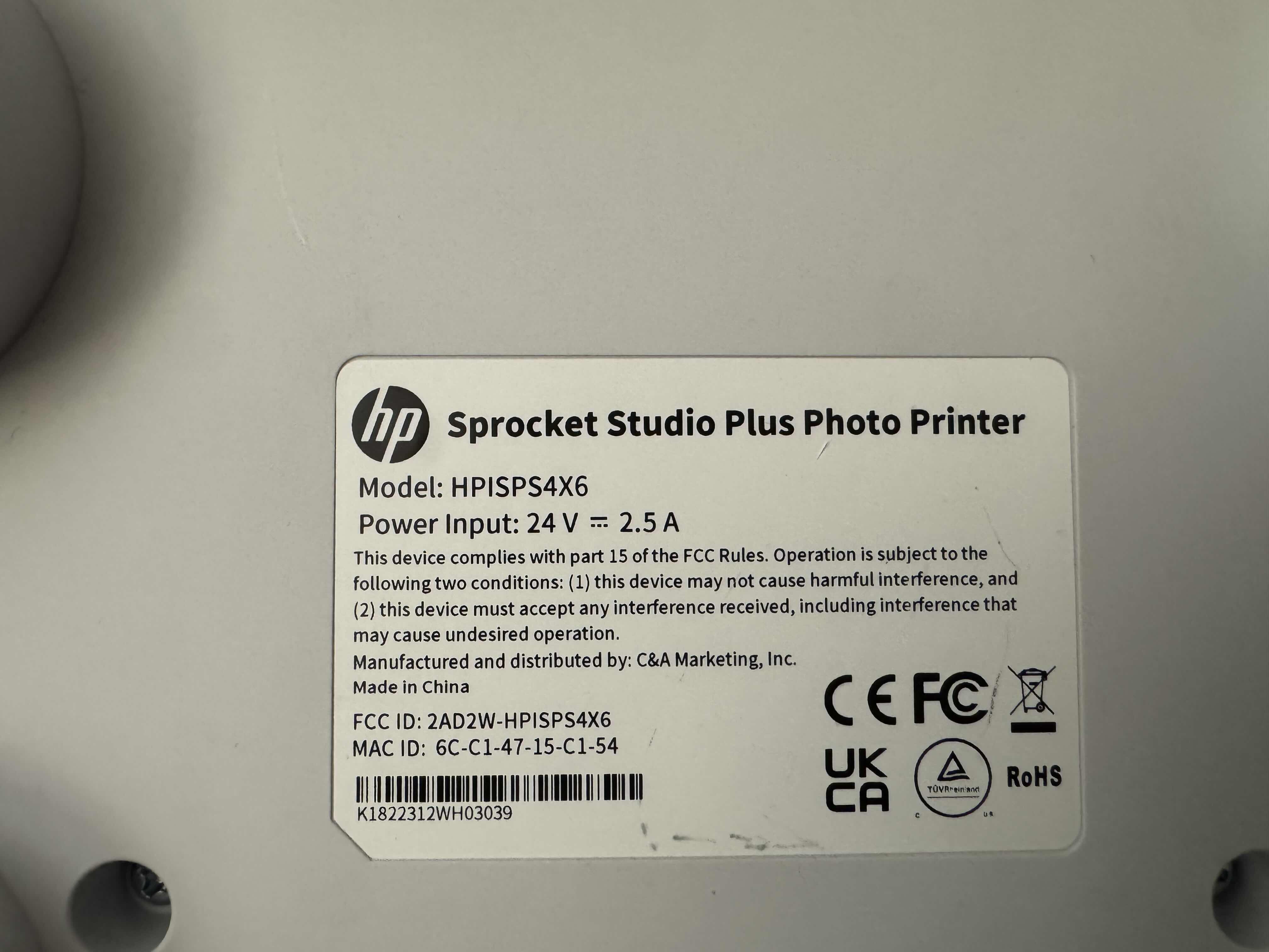 Photo 1 of 2-HP SPROCKET PORTABLE PRINTERS WITH ACCESSORIES