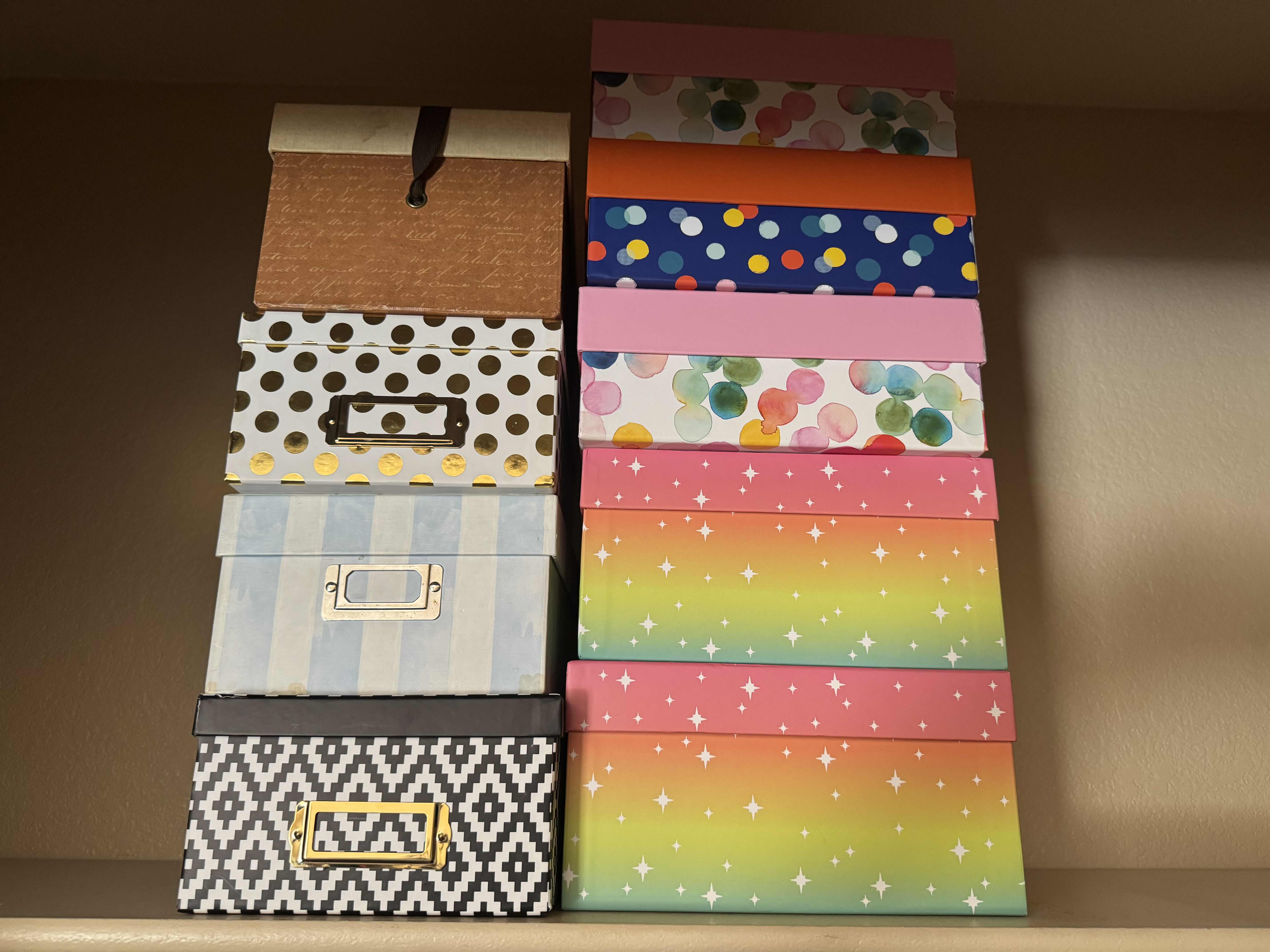 Photo 1 of 9 CARDBOARD DECORATIVE STORAGE BOXES