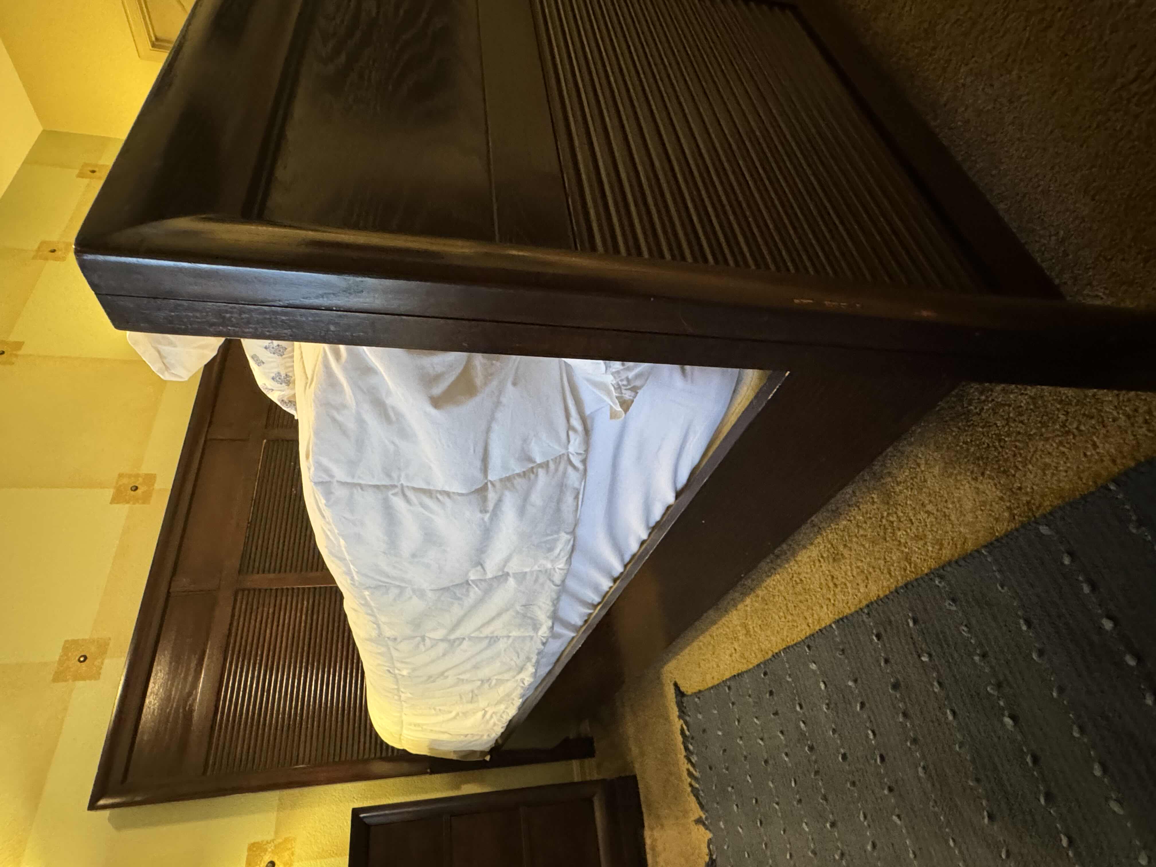 Photo 1 of KING BED FRAME-"RC WILEY" DARK WOOD (BED FRAME ONLY)