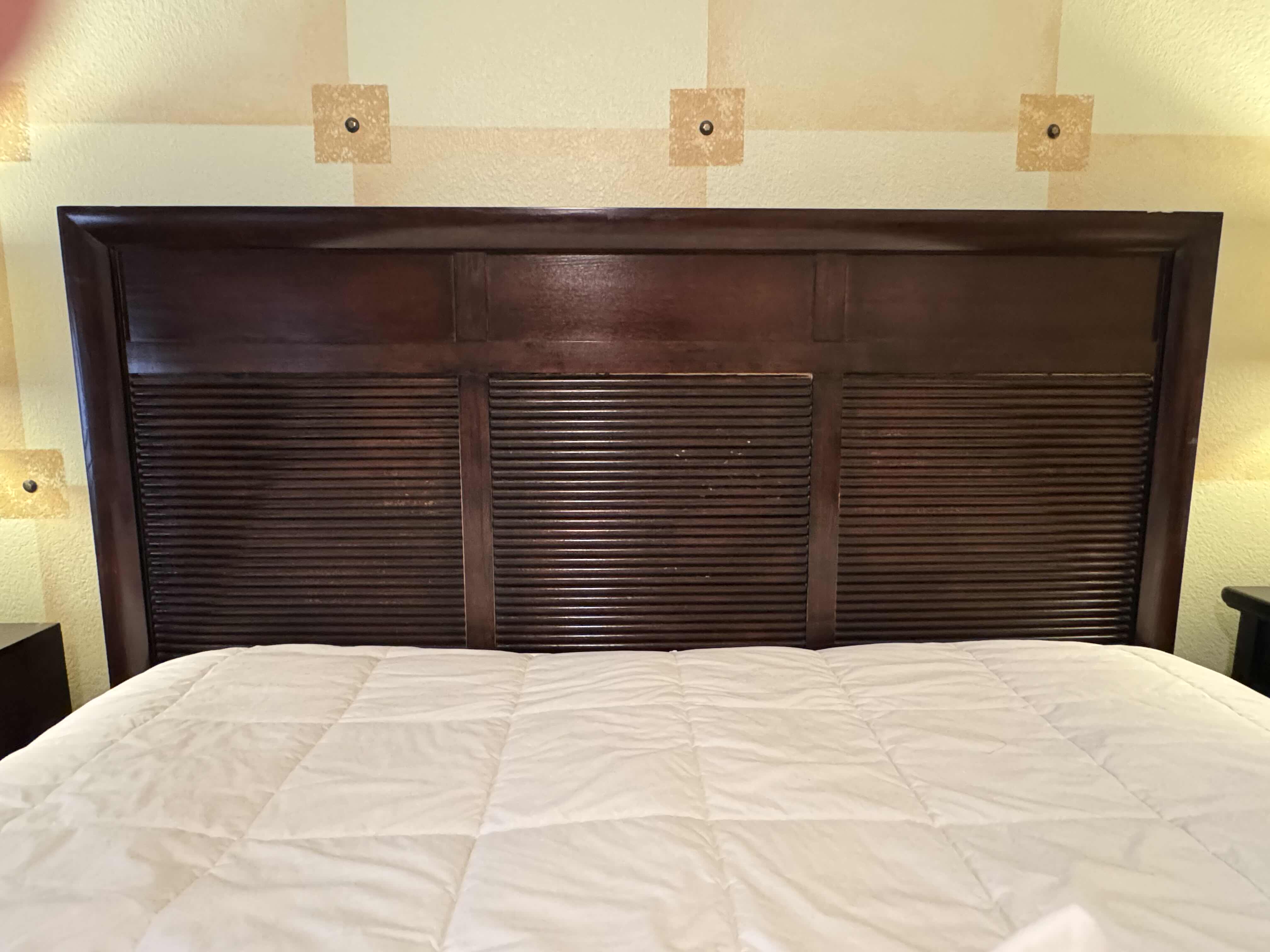 Photo 1 of KING BED FRAME-"RC WILEY" DARK WOOD (BED FRAME ONLY)