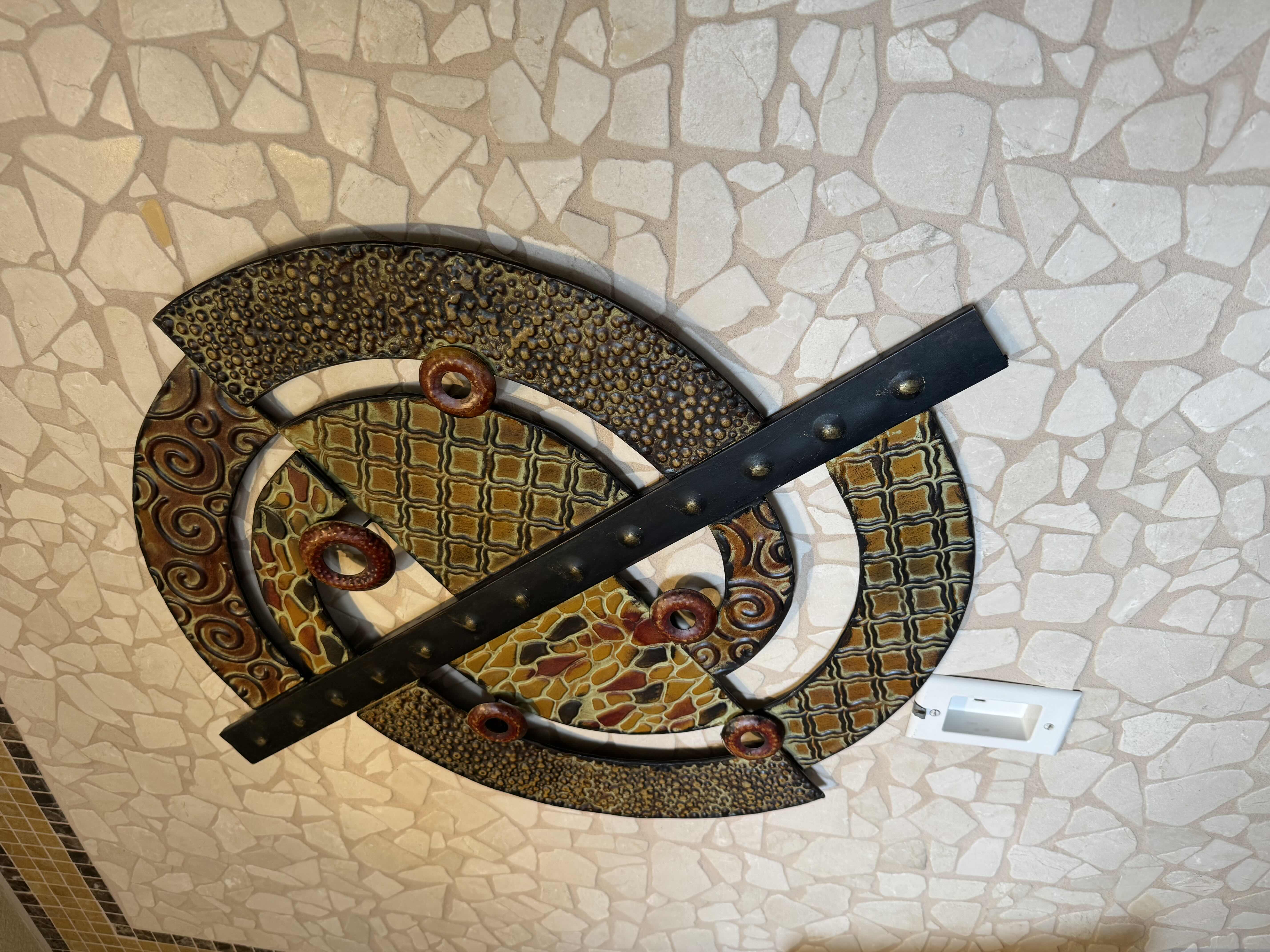 Photo 1 of CIRCULAR COLLAGE WALL ARTWORK IN METAL 22” X 24”