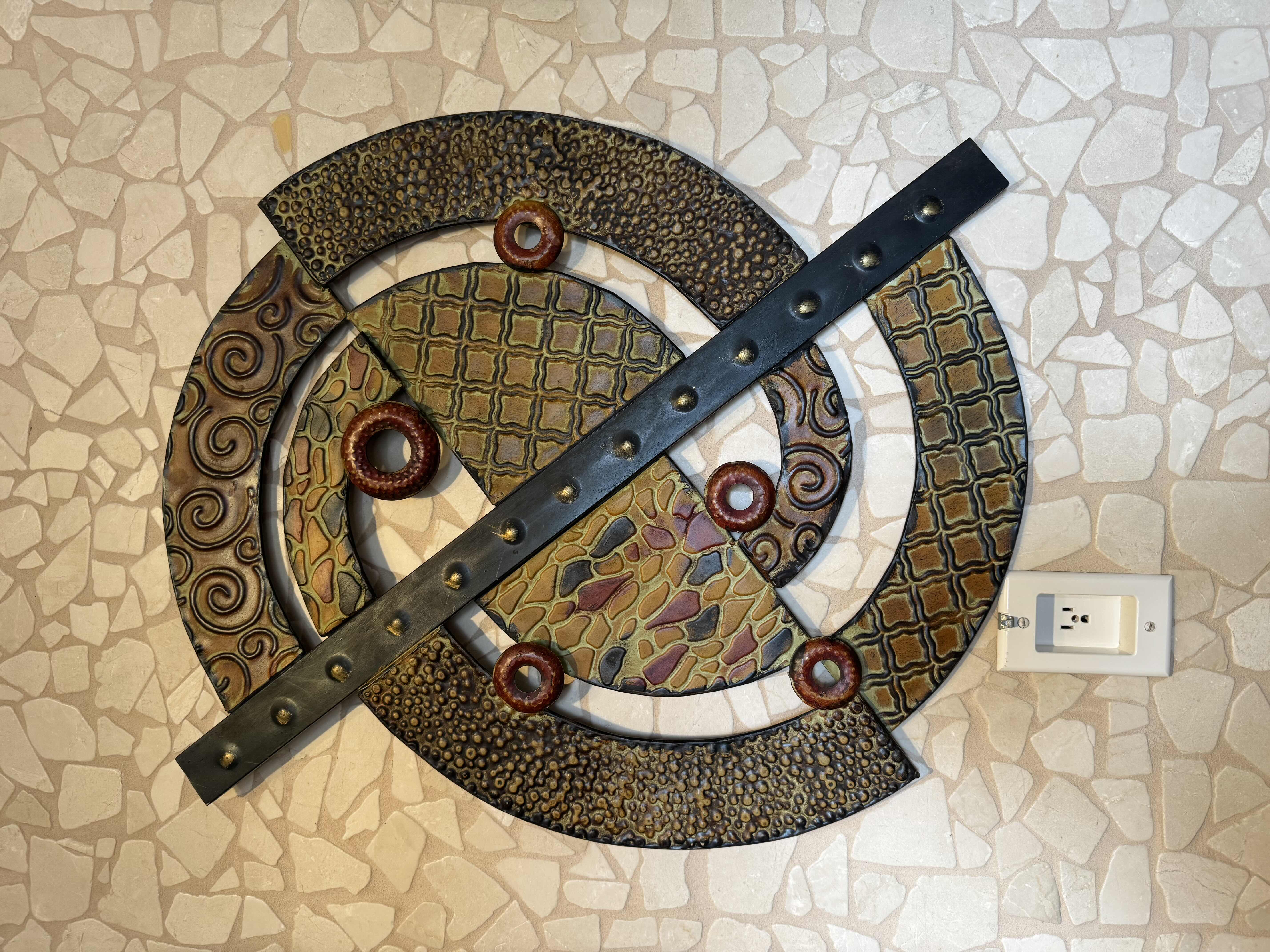 Photo 1 of CIRCULAR COLLAGE WALL ARTWORK IN METAL 22” X 24”