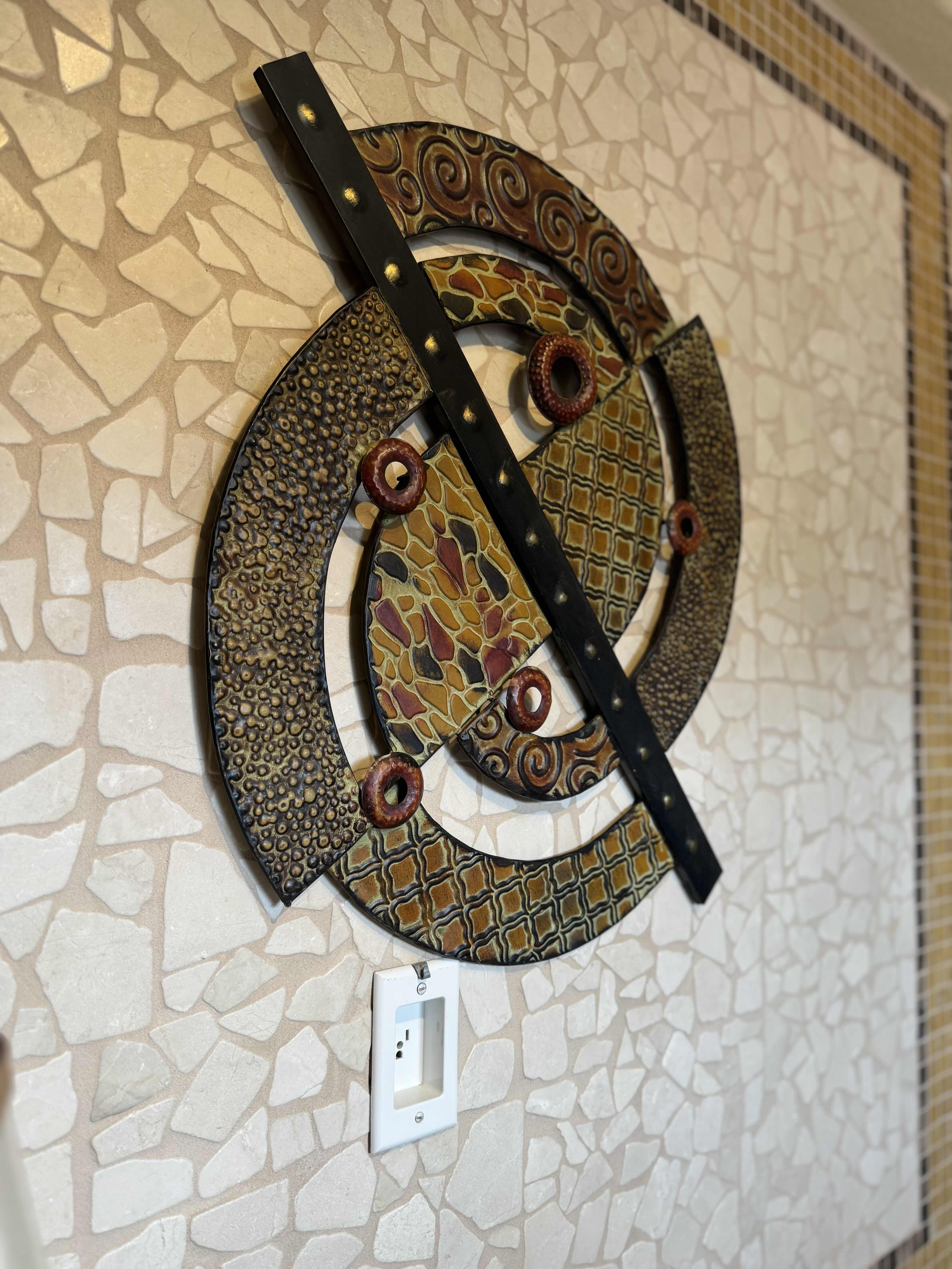 Photo 1 of CIRCULAR COLLAGE WALL ARTWORK IN METAL 22” X 24”