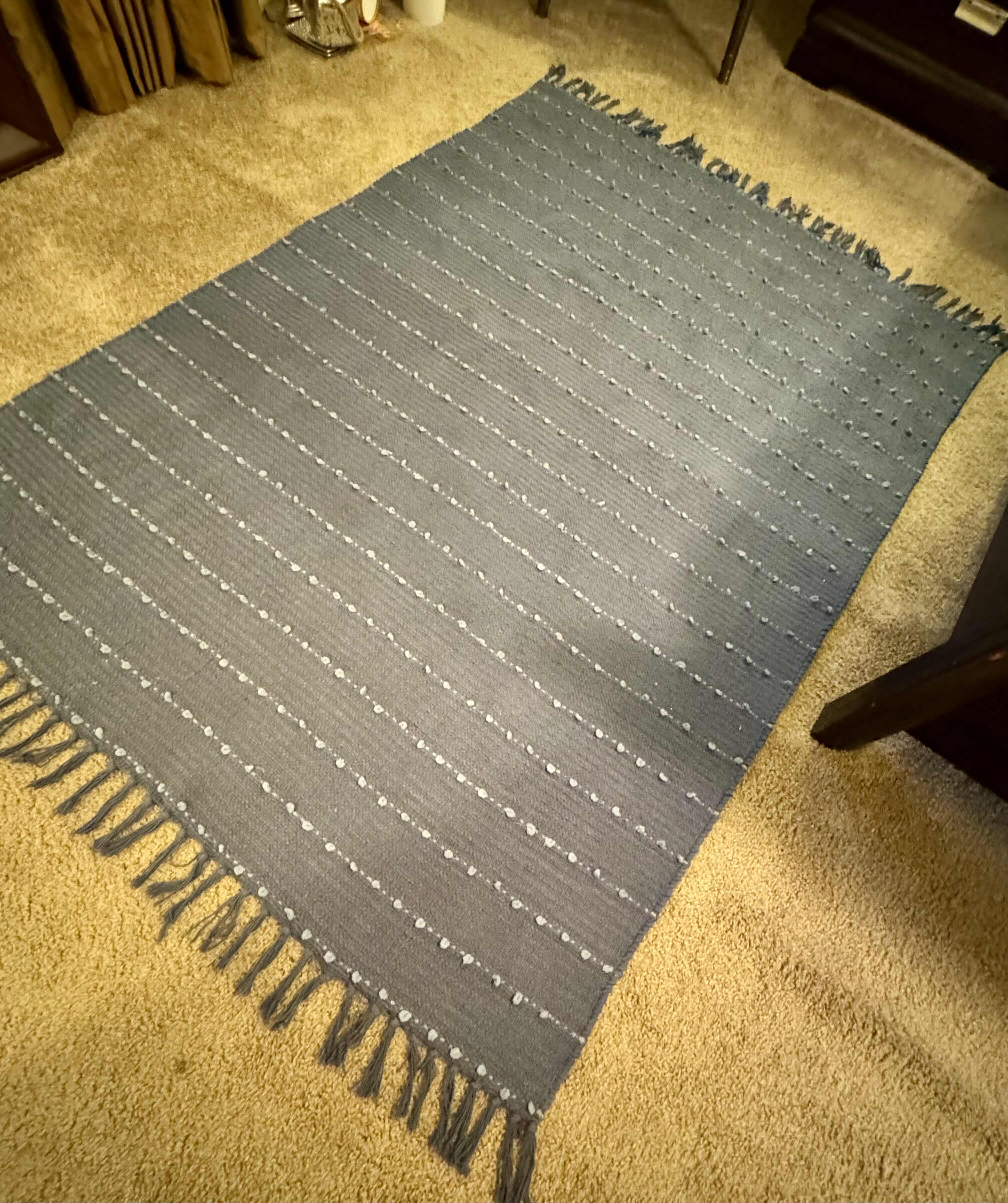 Photo 2 of GOODWEAVE 4’ X 6’ COTTON THROW RUG IN BLUE