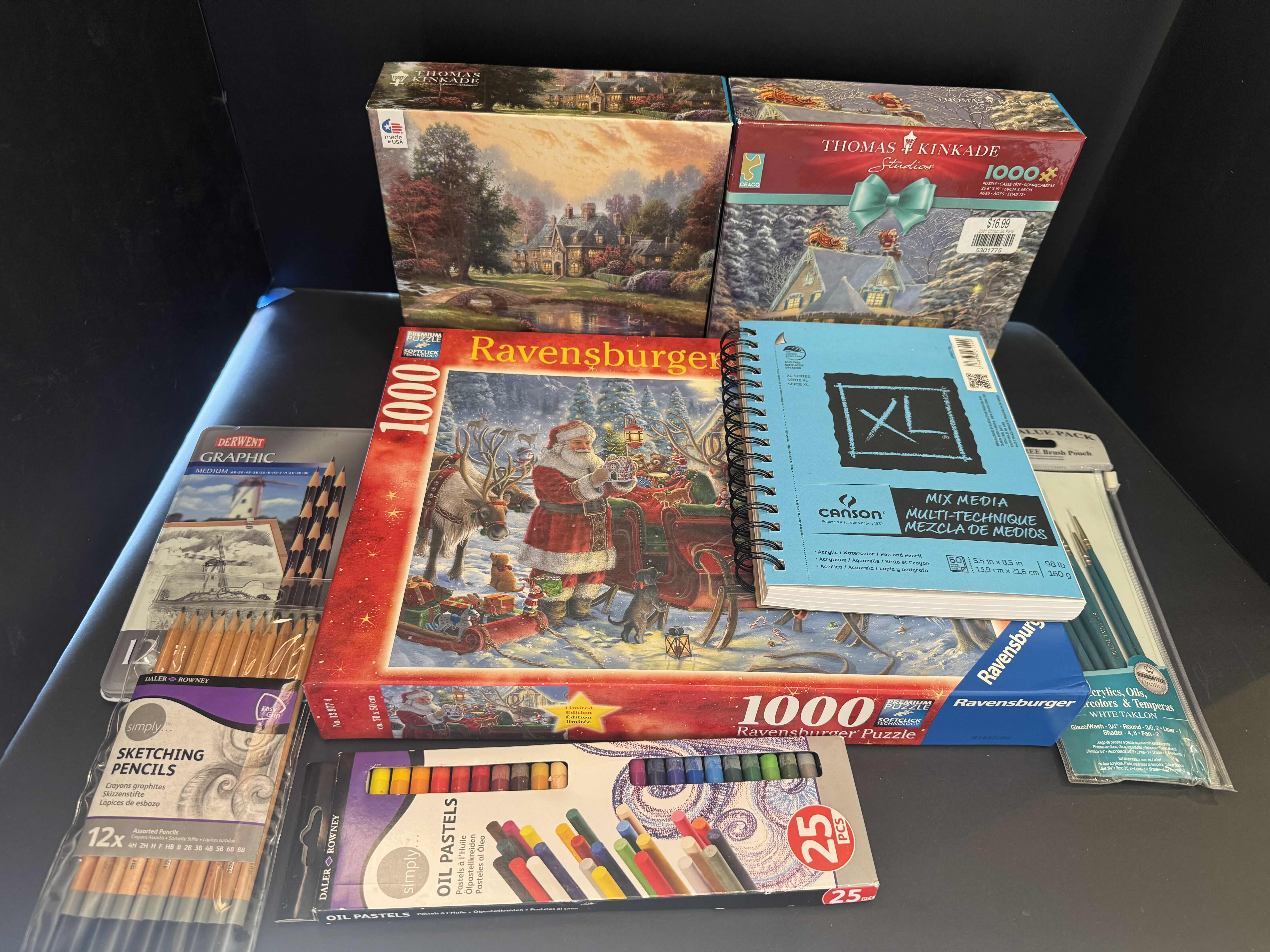 Photo 1 of 8- ART SUPPLY & PUZZLE SET