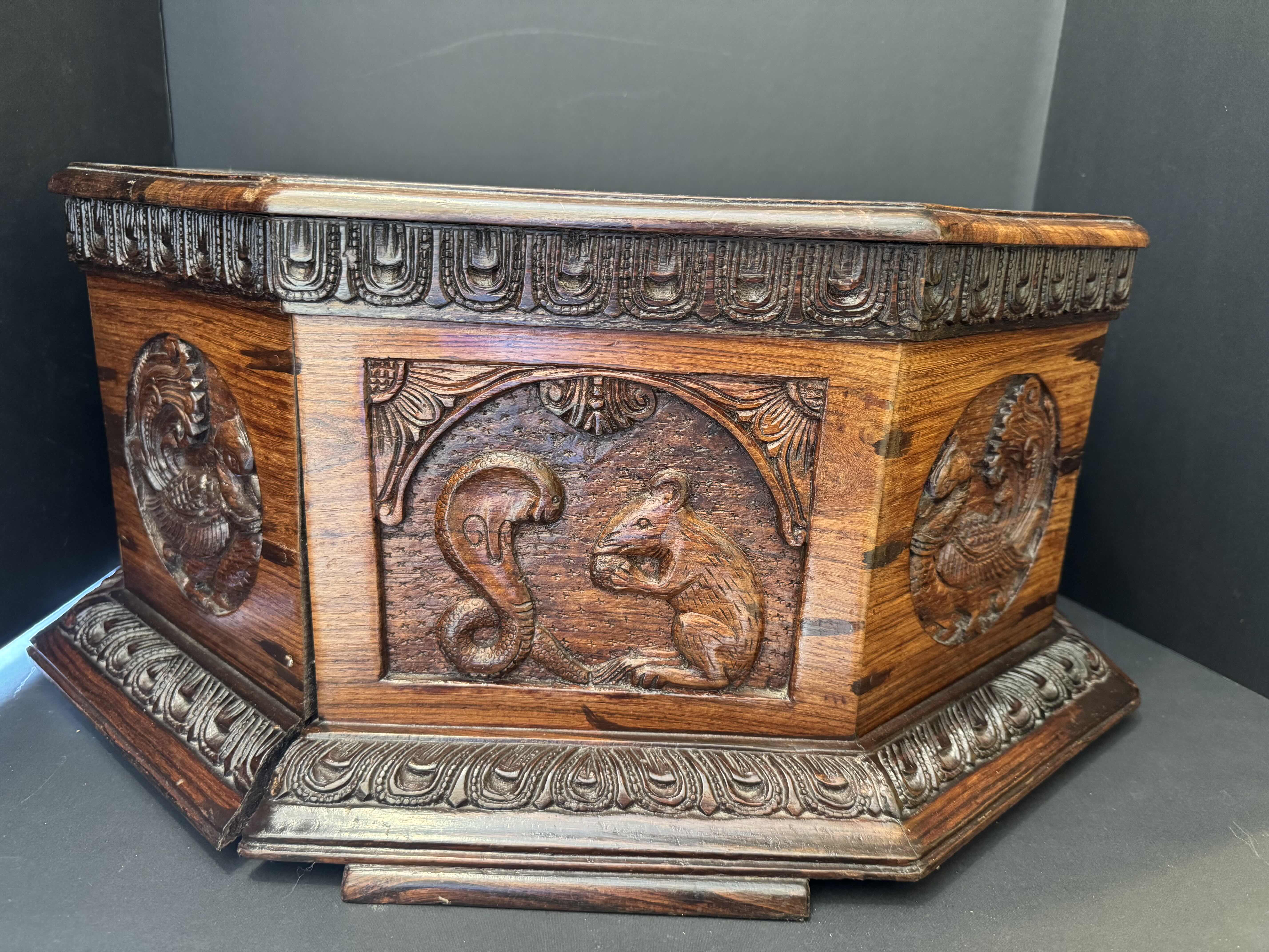 Photo 1 of CARVED WOODEN STAND 20“ x 11“ H 10“