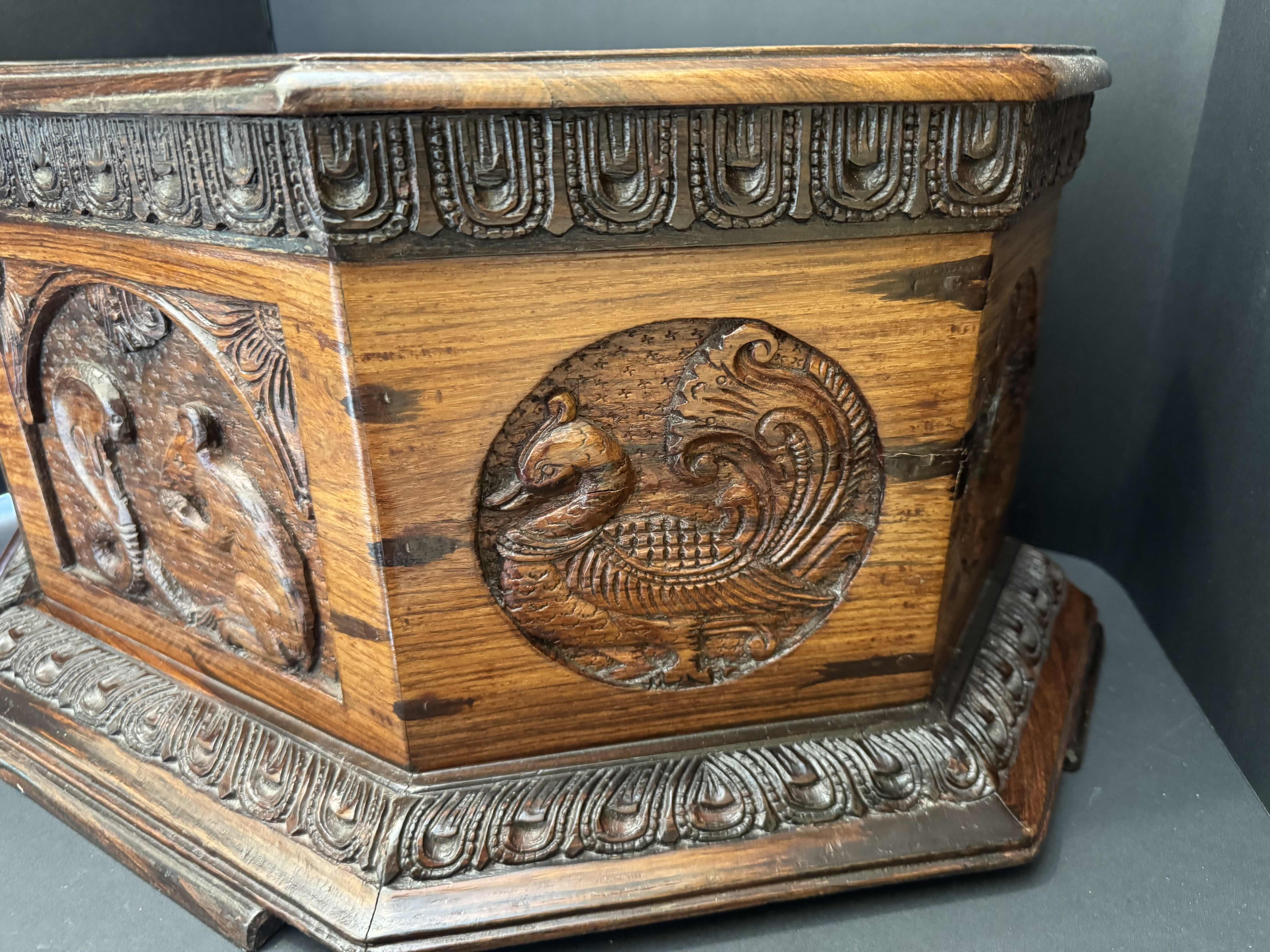 Photo 1 of CARVED WOODEN STAND 20“ x 11“ H 10“