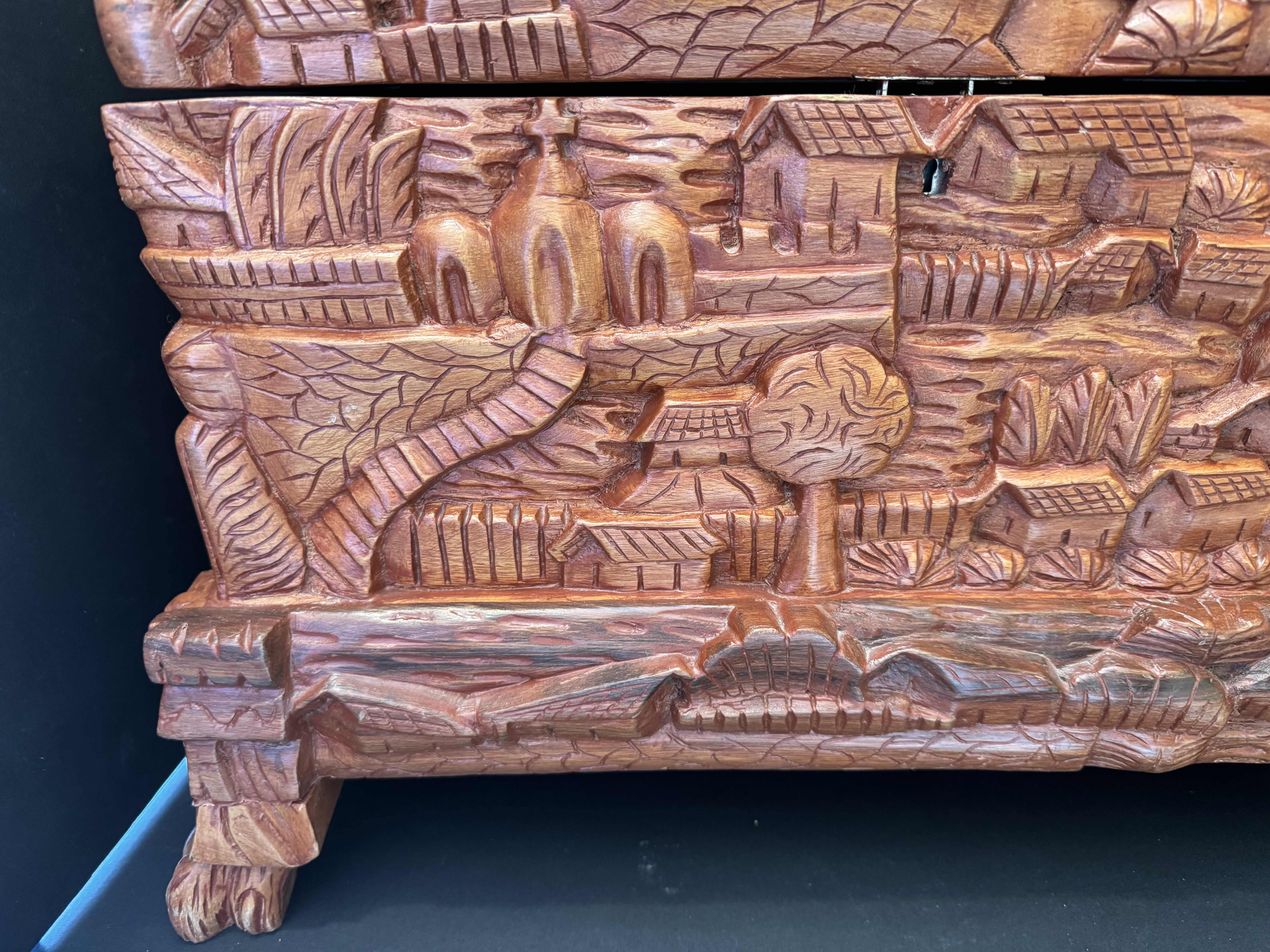 Photo 3 of CARVED WOODEN CHEST