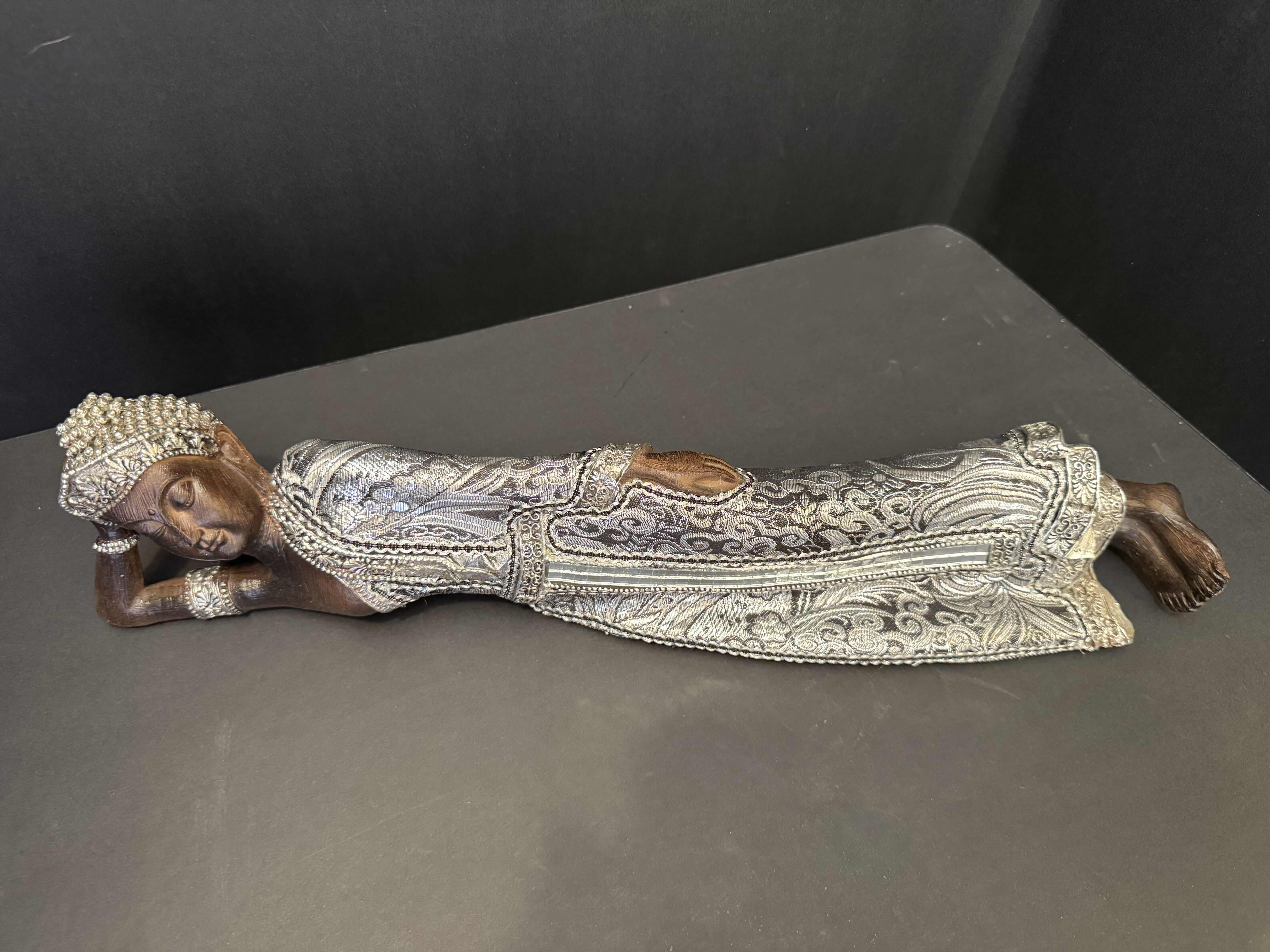 Photo 2 of ANTIQUE-RECLINING BUDDHA STATUE. 23"L