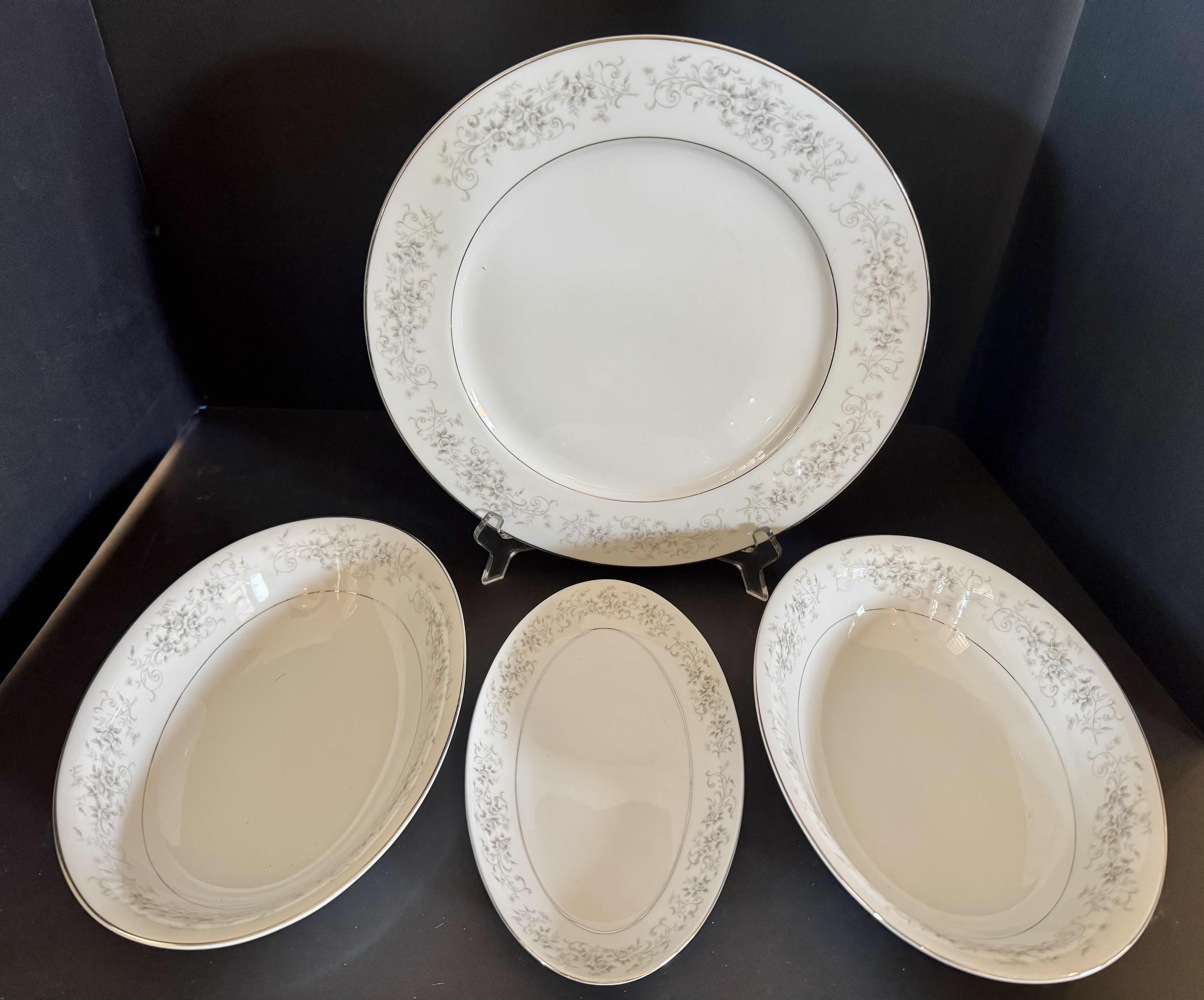 Photo 1 of 4 PIECES OF CAROUSEL BY CAMELOT CHINA 1315 (2) SERVING BOWLS (1) LARGE PLATTER AND (1) SMALL PLATTER