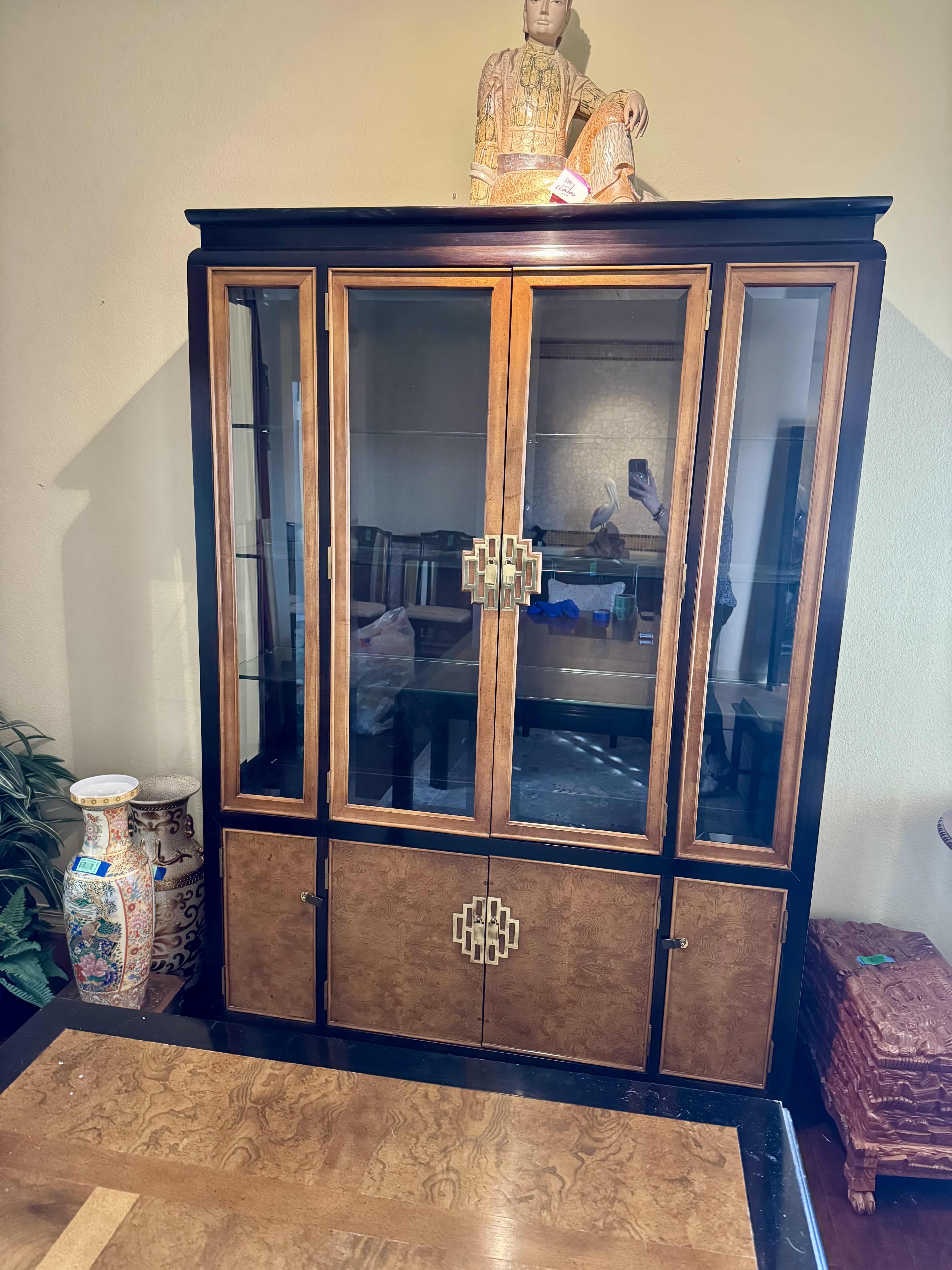 Photo 1 of CENTURY TEAK AND WALNUT CHINA CABINET/HUTCH (ONE PIECE)
