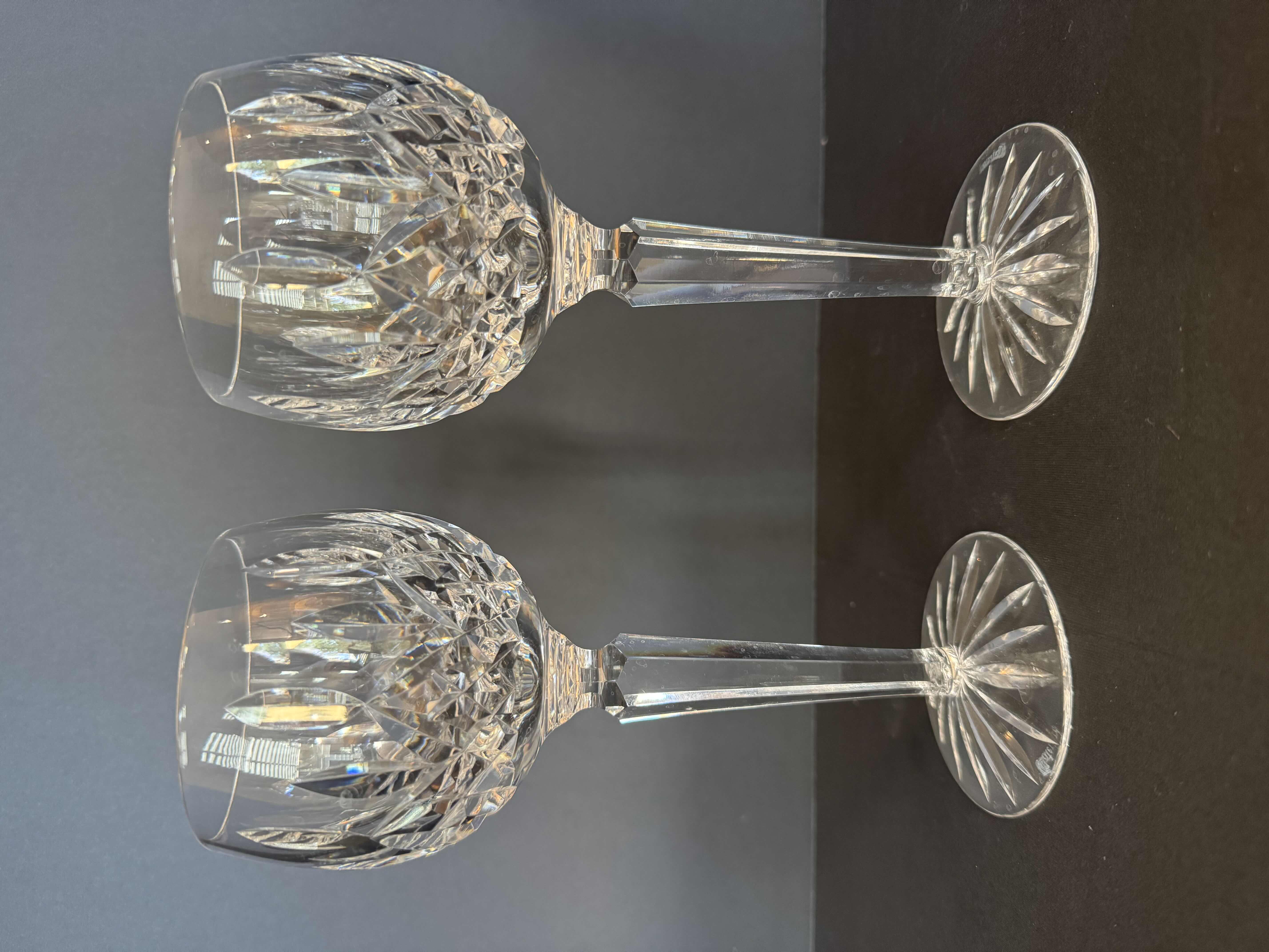 Photo 1 of 2-WATERFORD LISMORE HOCK WINE GLASSES