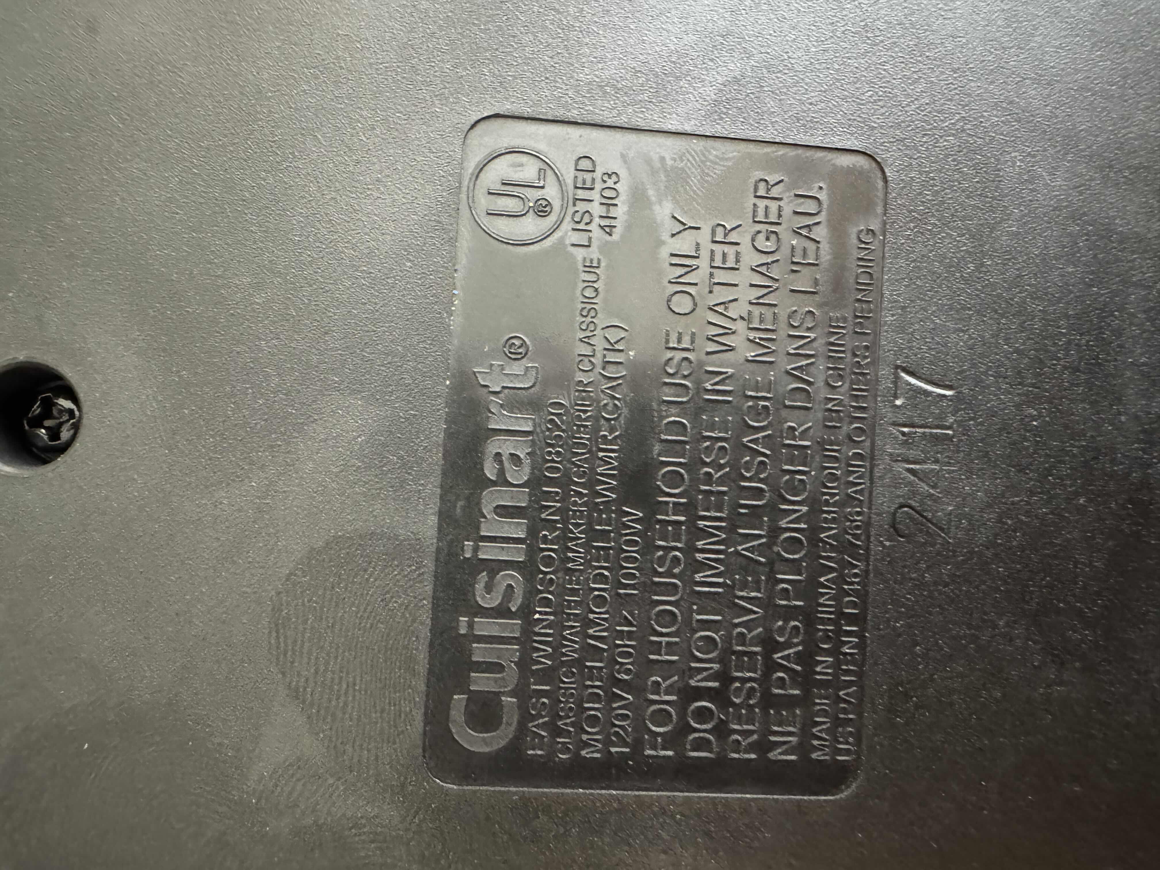 Photo 1 of CUISINART WAFFLE MAKER