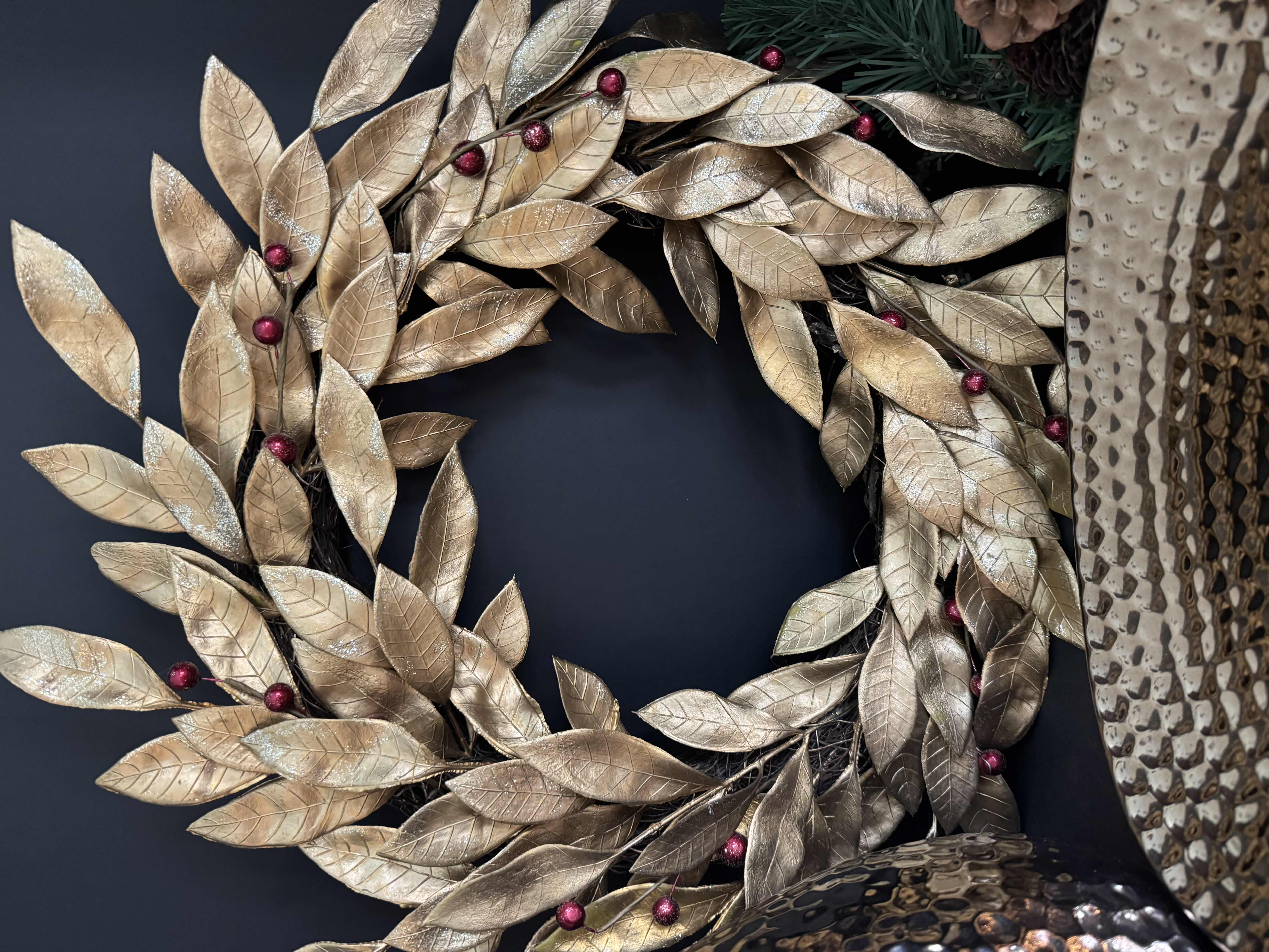 Photo 1 of 4 GOLD & GREENERY HOME DECOR ESSENTIALS VASE 12”