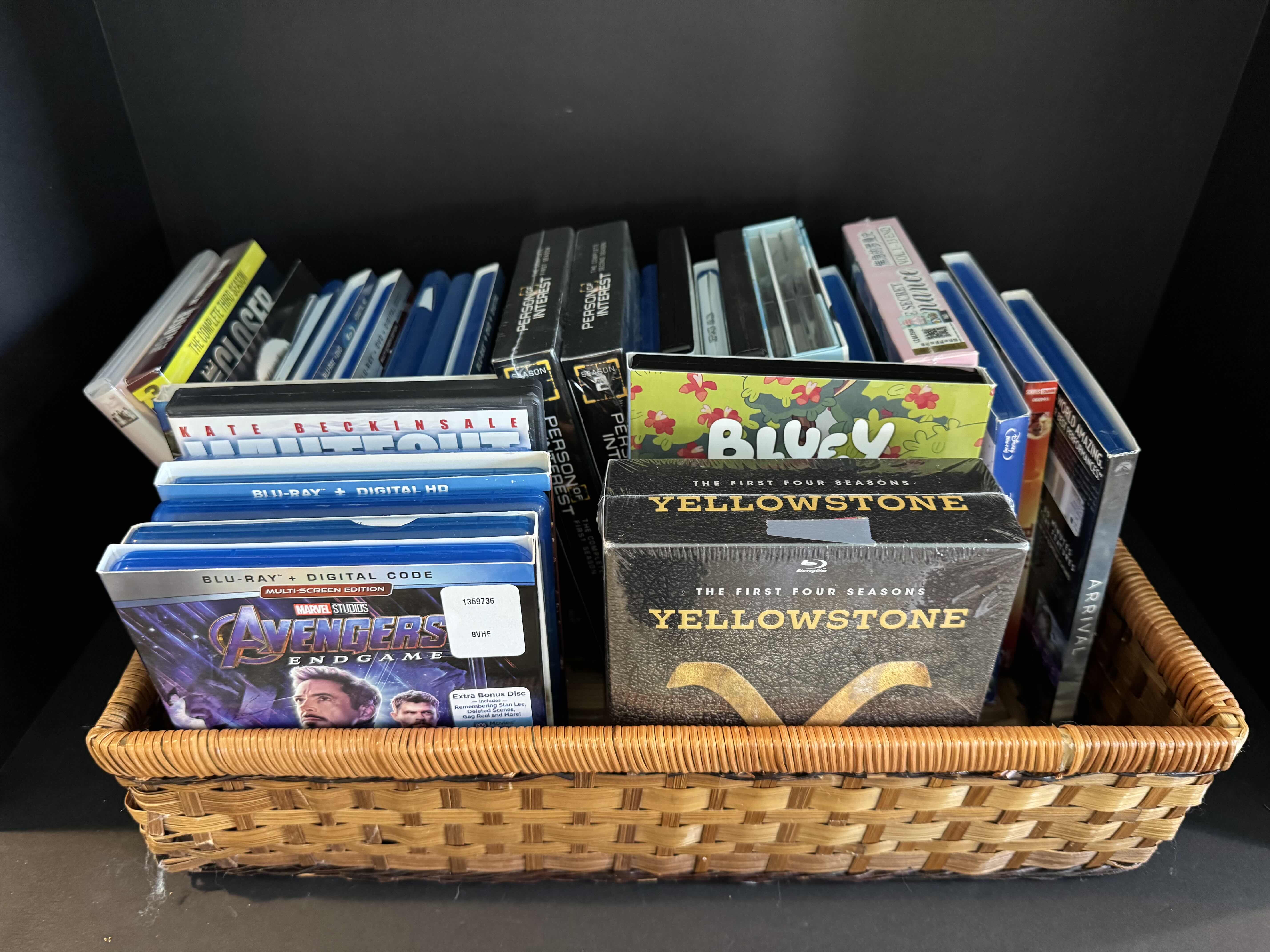 Photo 1 of BASKET OF DVDS ANS BLUE-RAY MOVIES