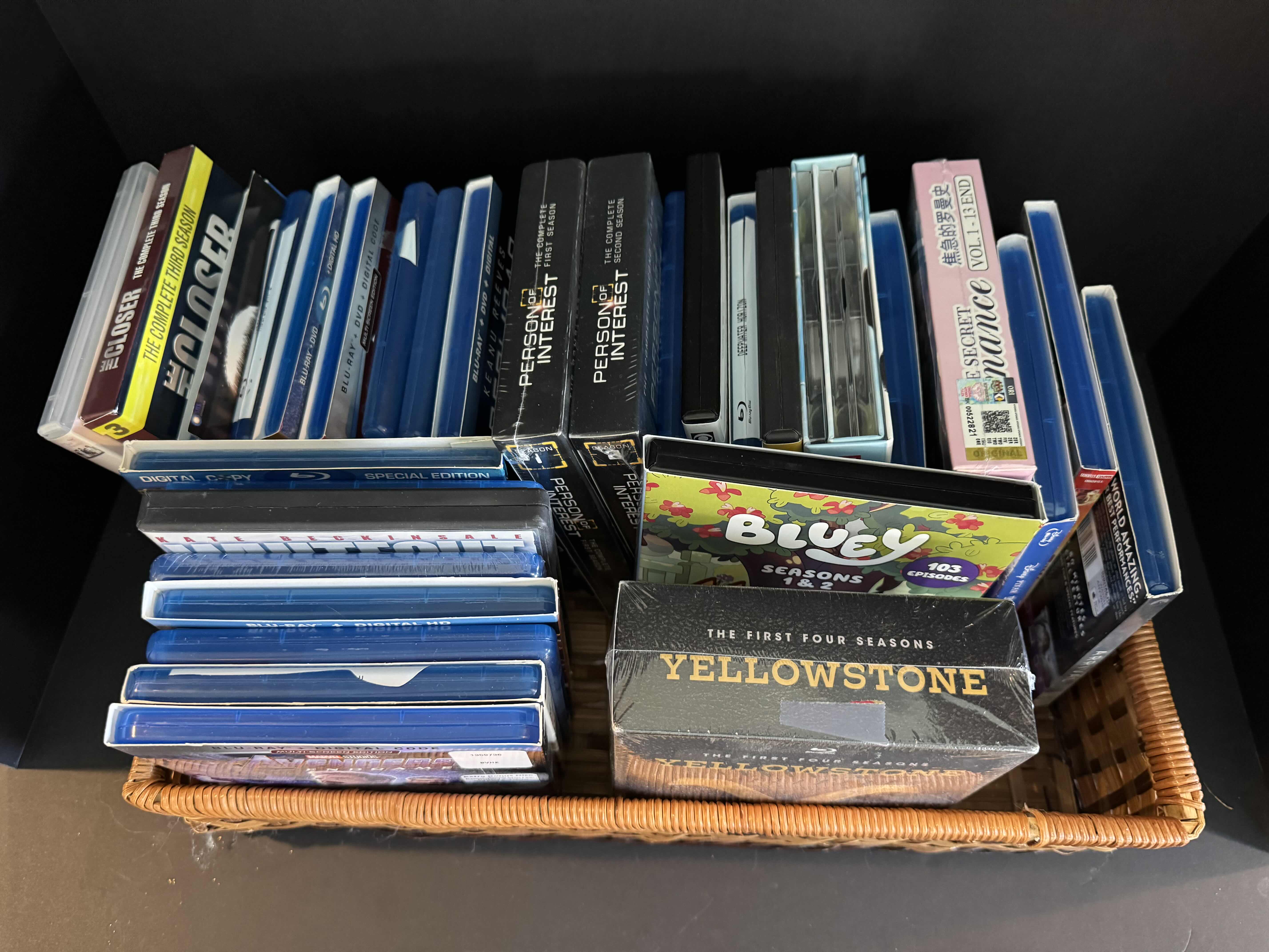 Photo 1 of BASKET OF DVDS ANS BLUE-RAY MOVIES