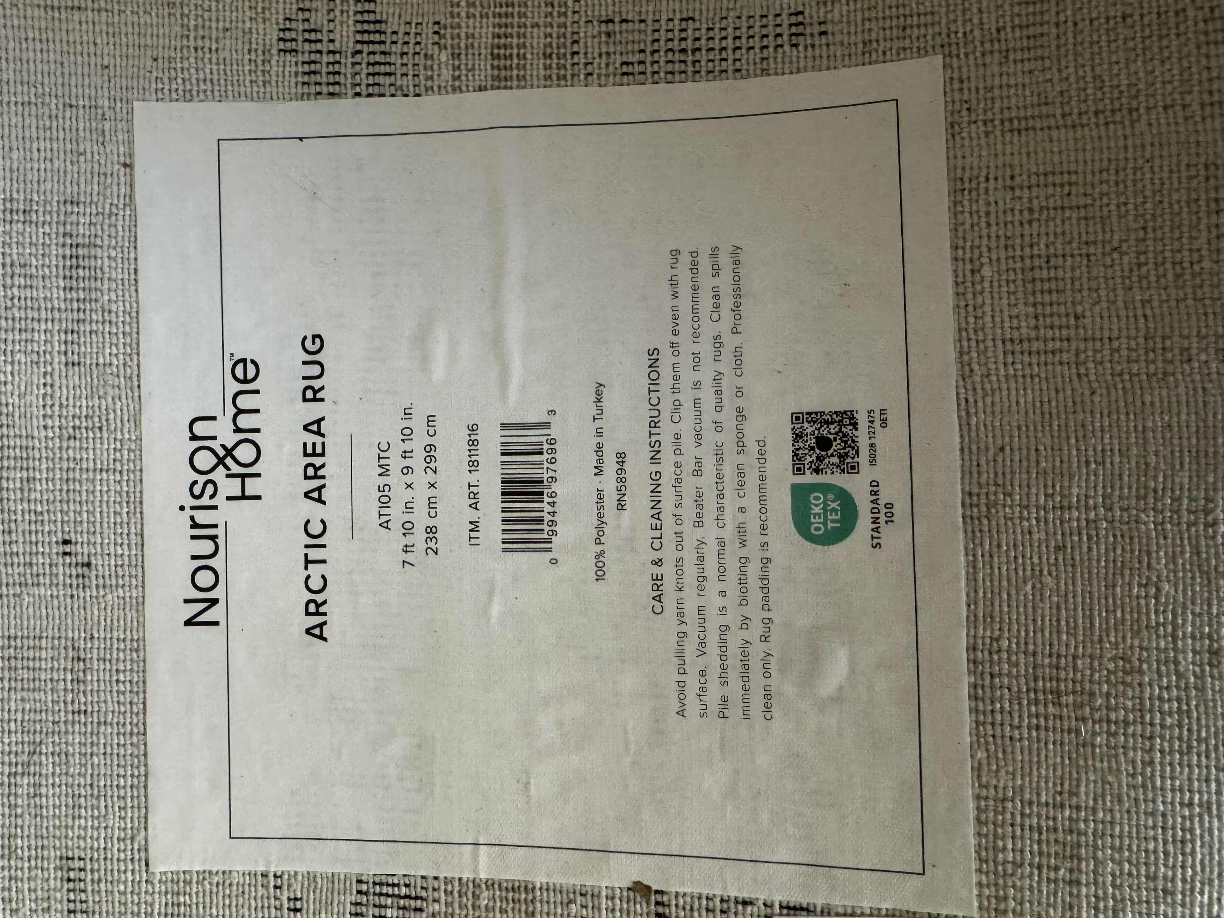 Photo 1 of 8’X 10’ MODERN “ARCTIC” AREA RUG