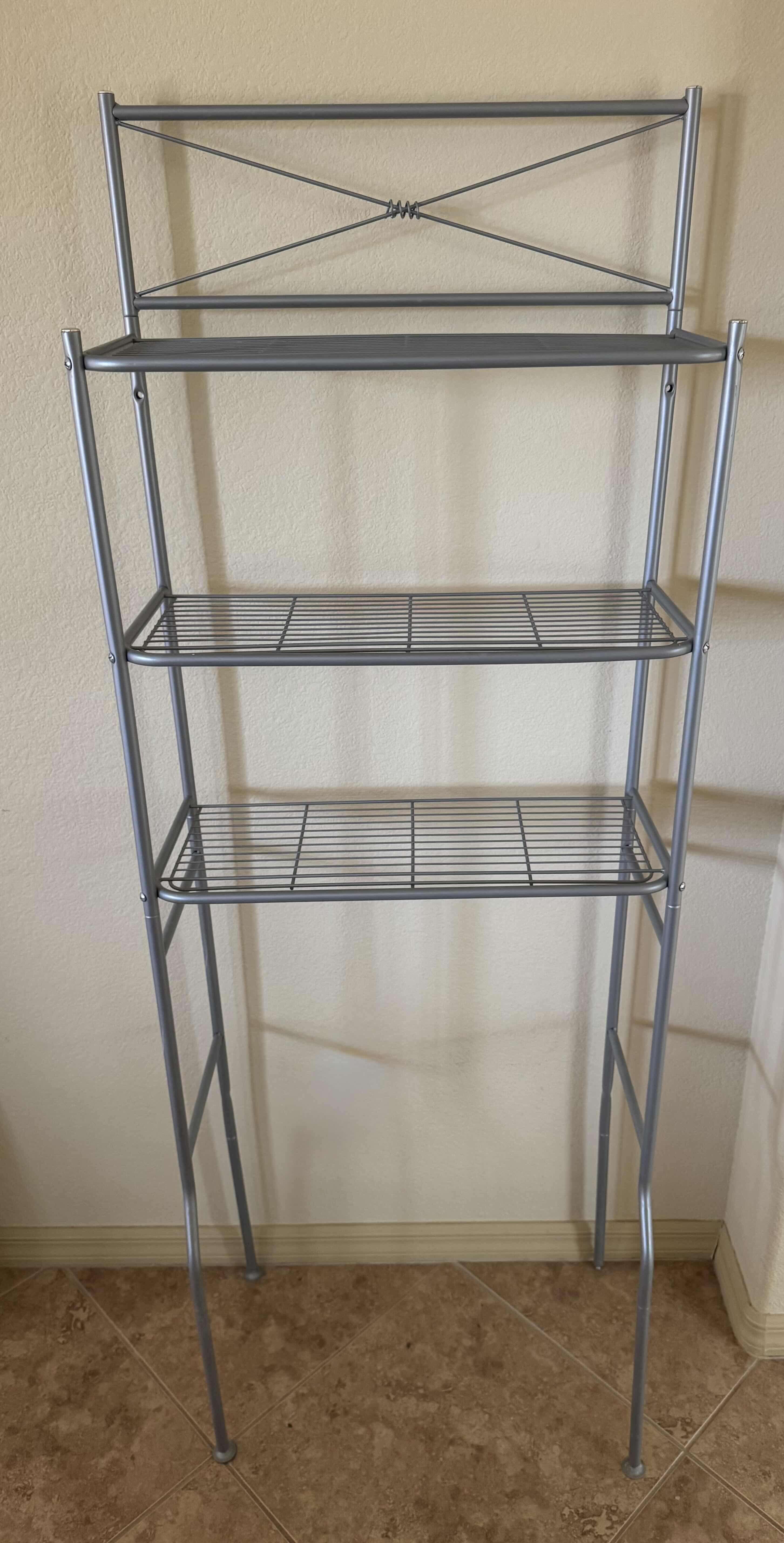 Photo 1 of 3 TIER METAL STORAGE RACK, FITS OVER STANDARD TOILETS, GRAY 5.5 FEET
