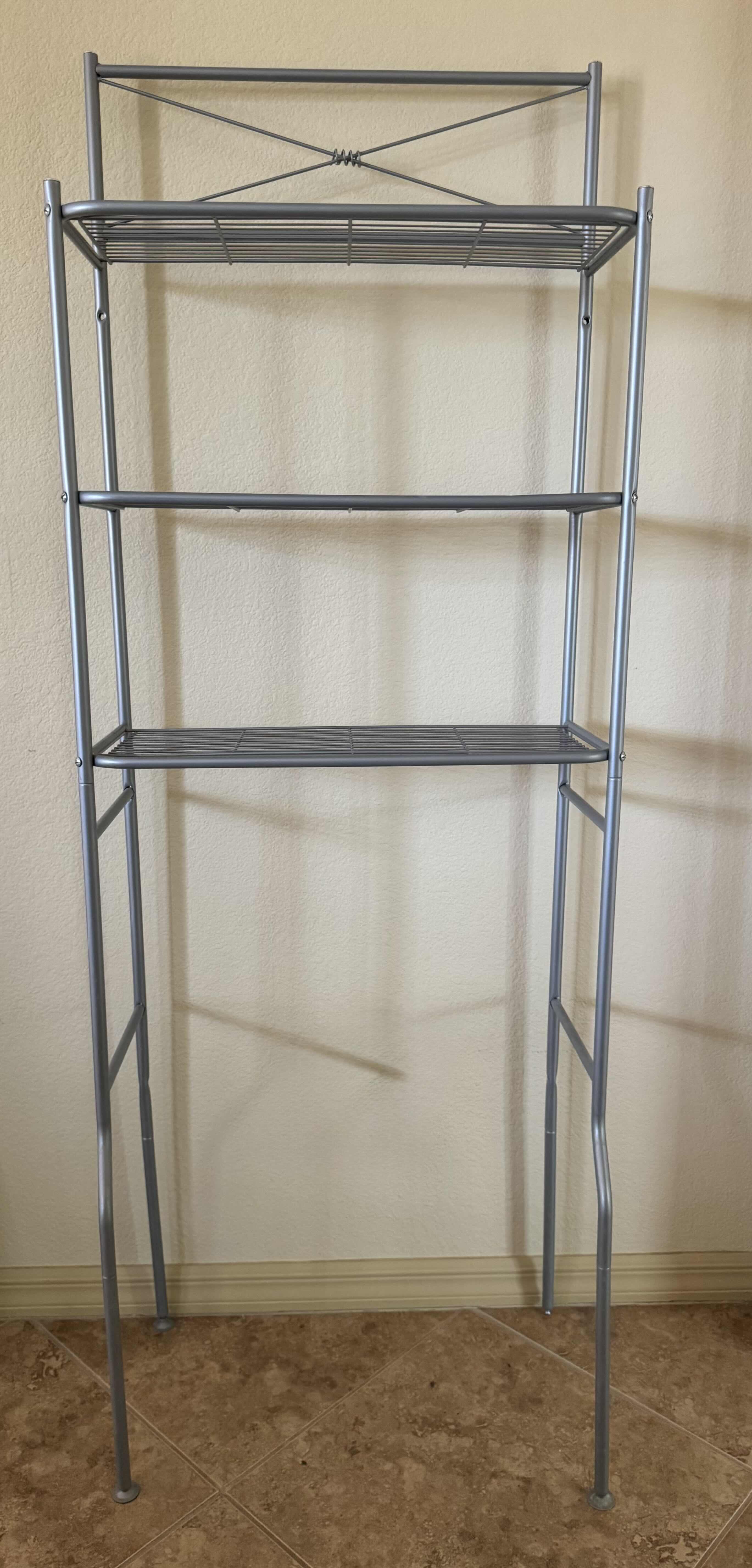 Photo 1 of 3 TIER METAL STORAGE RACK, FITS OVER STANDARD TOILETS, GRAY 5.5 FEET
