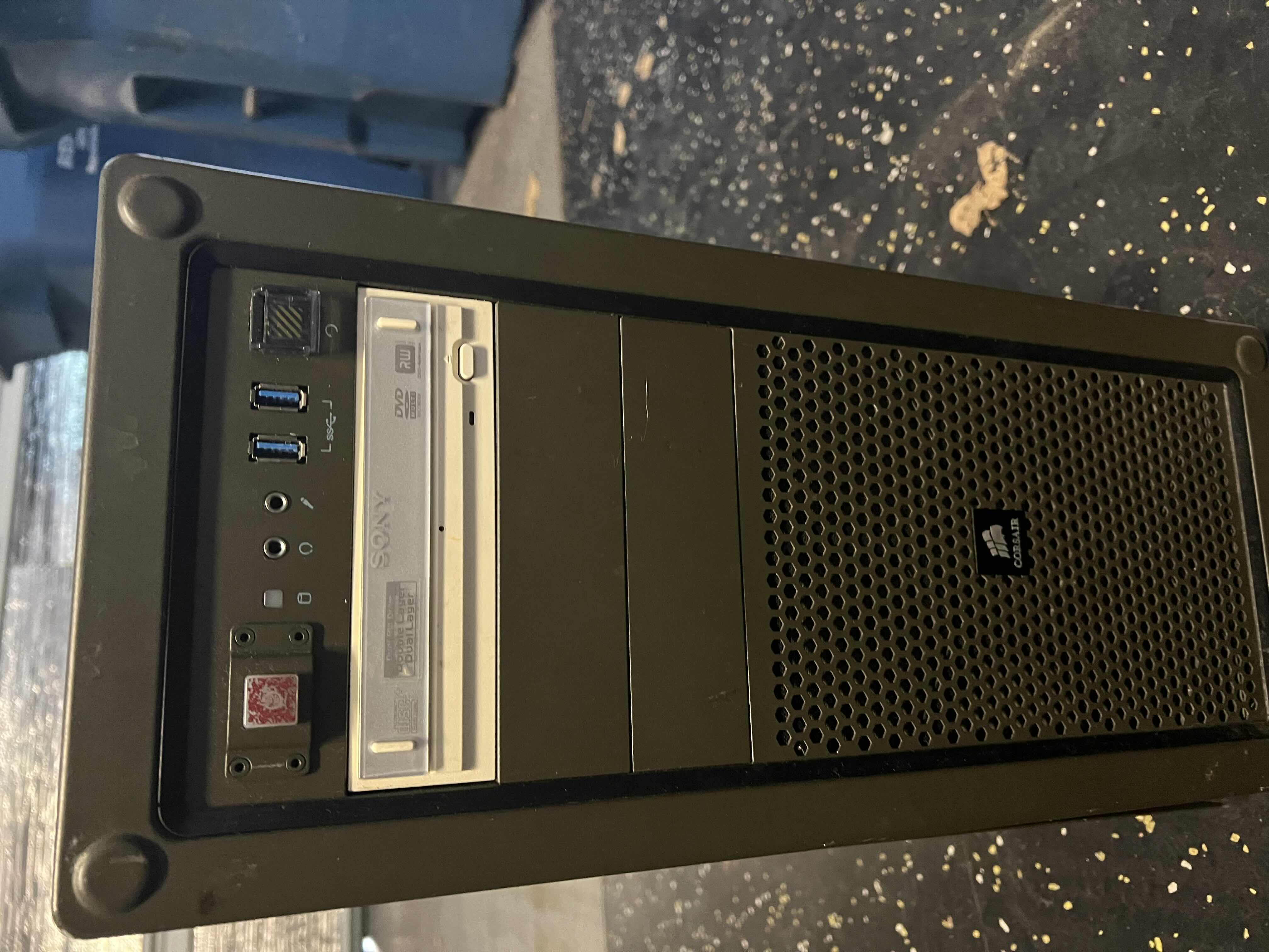 Photo 1 of COMPUTER BOX WITH COMPUTER COMPONENTS INSIDE.