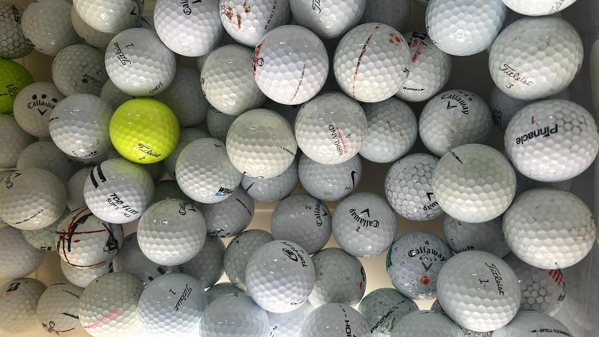 Photo 1 of BUCKET OF GOLF BALLS