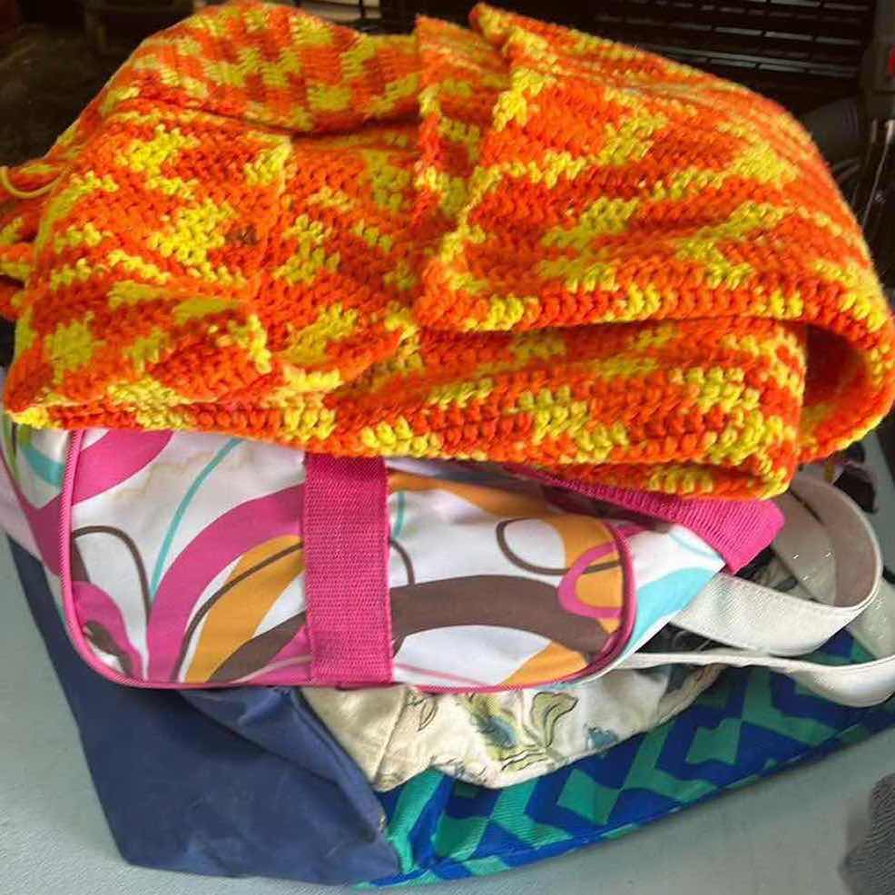 Photo 1 of VARIOUS BLANKETS AND TOTE BAGS