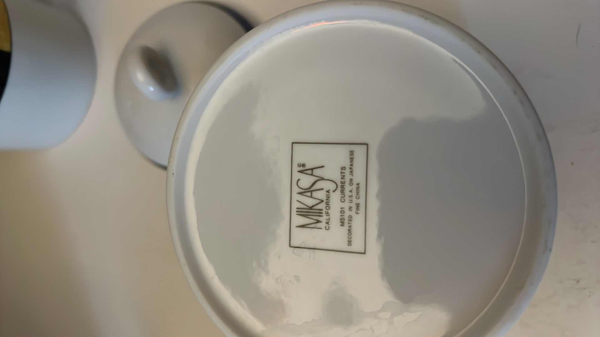 Photo 1 of 3-MIKASA "CURRENTS" PORCELAIN FINE COFFEE /TEA CREAM AND SUGAR SET. PART OF SET (SOLD SEPARATELY)