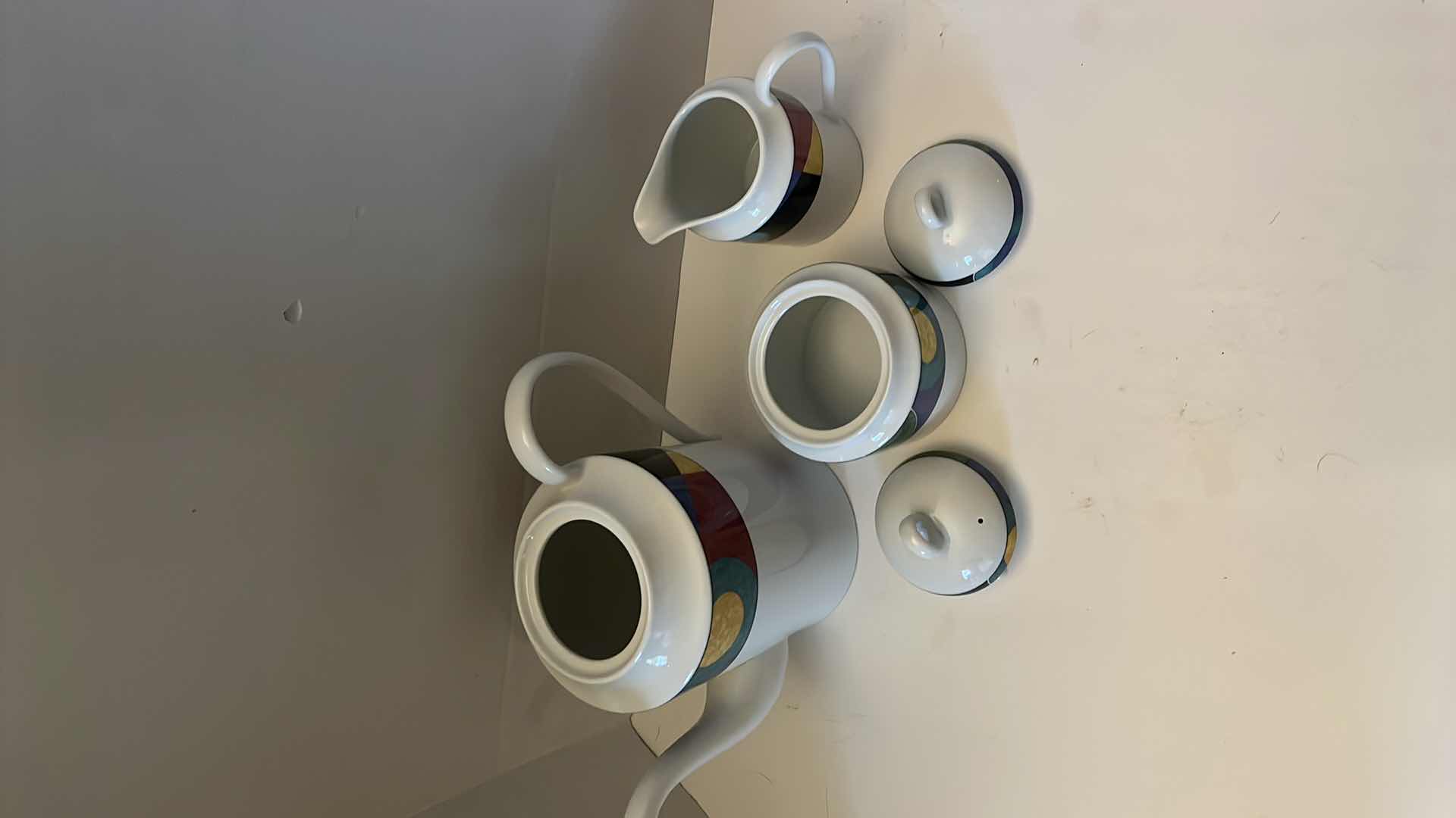 Photo 1 of 3-MIKASA "CURRENTS" PORCELAIN FINE COFFEE /TEA CREAM AND SUGAR SET. PART OF SET (SOLD SEPARATELY)