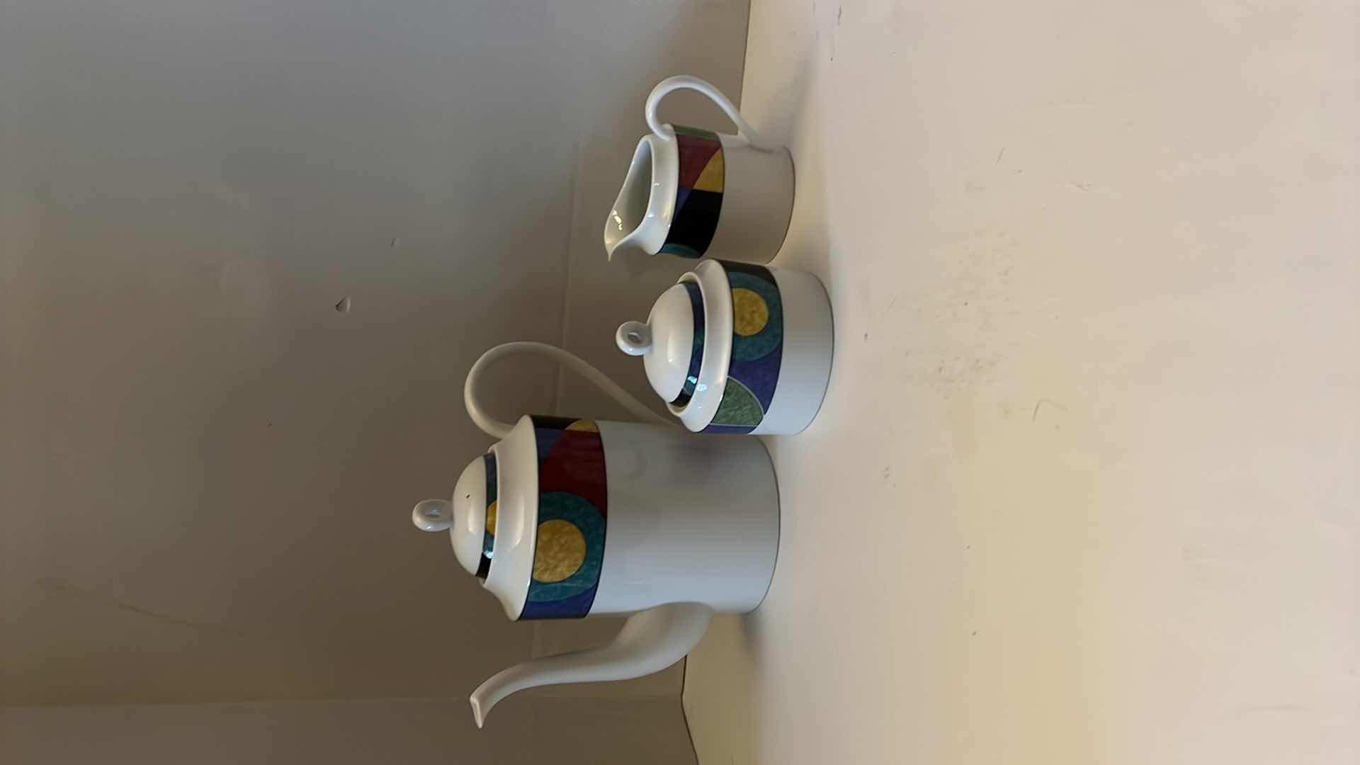 Photo 1 of 3-MIKASA "CURRENTS" PORCELAIN FINE COFFEE /TEA CREAM AND SUGAR SET. PART OF SET (SOLD SEPARATELY)